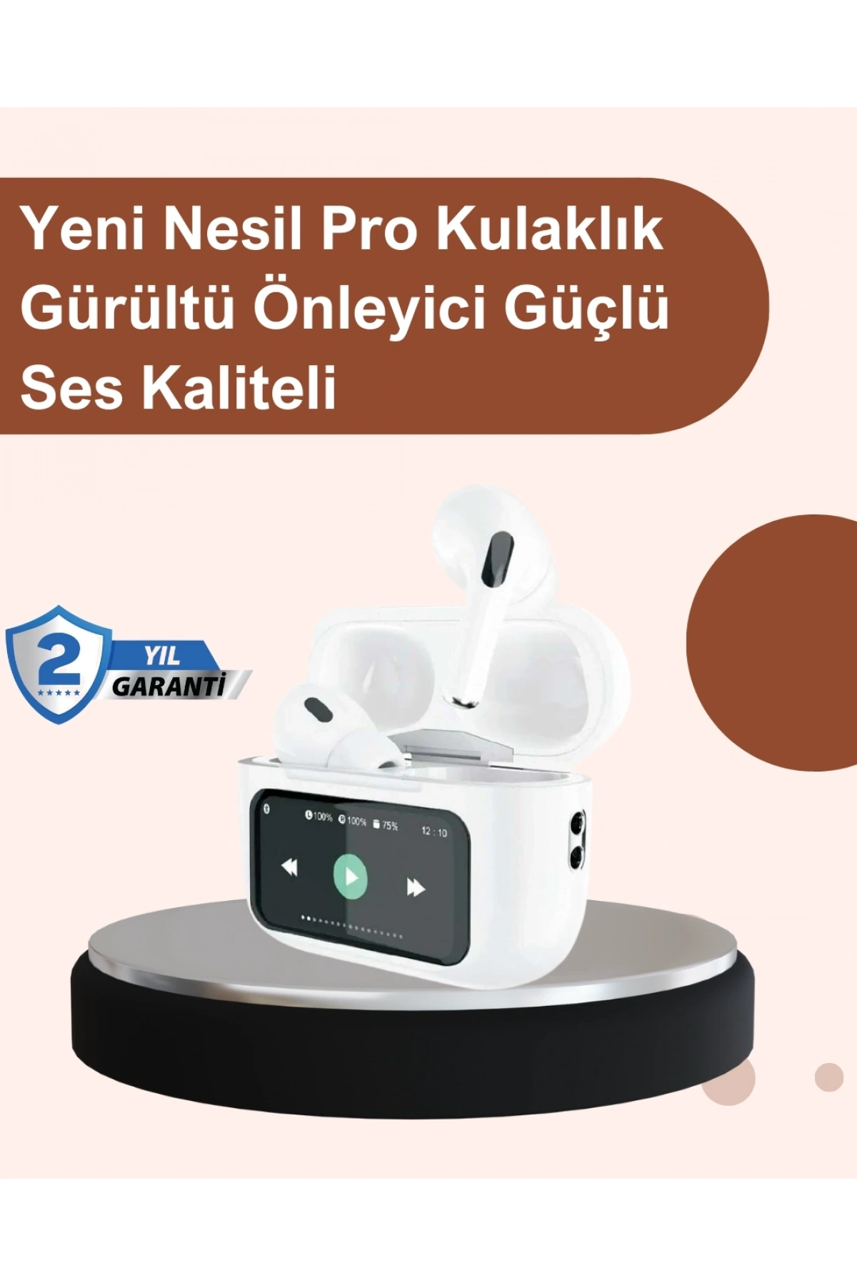 Otomatik Bağlantılı Bluetooth Kulaklık ANC Özellikli Su ve Ter Dayanıklı