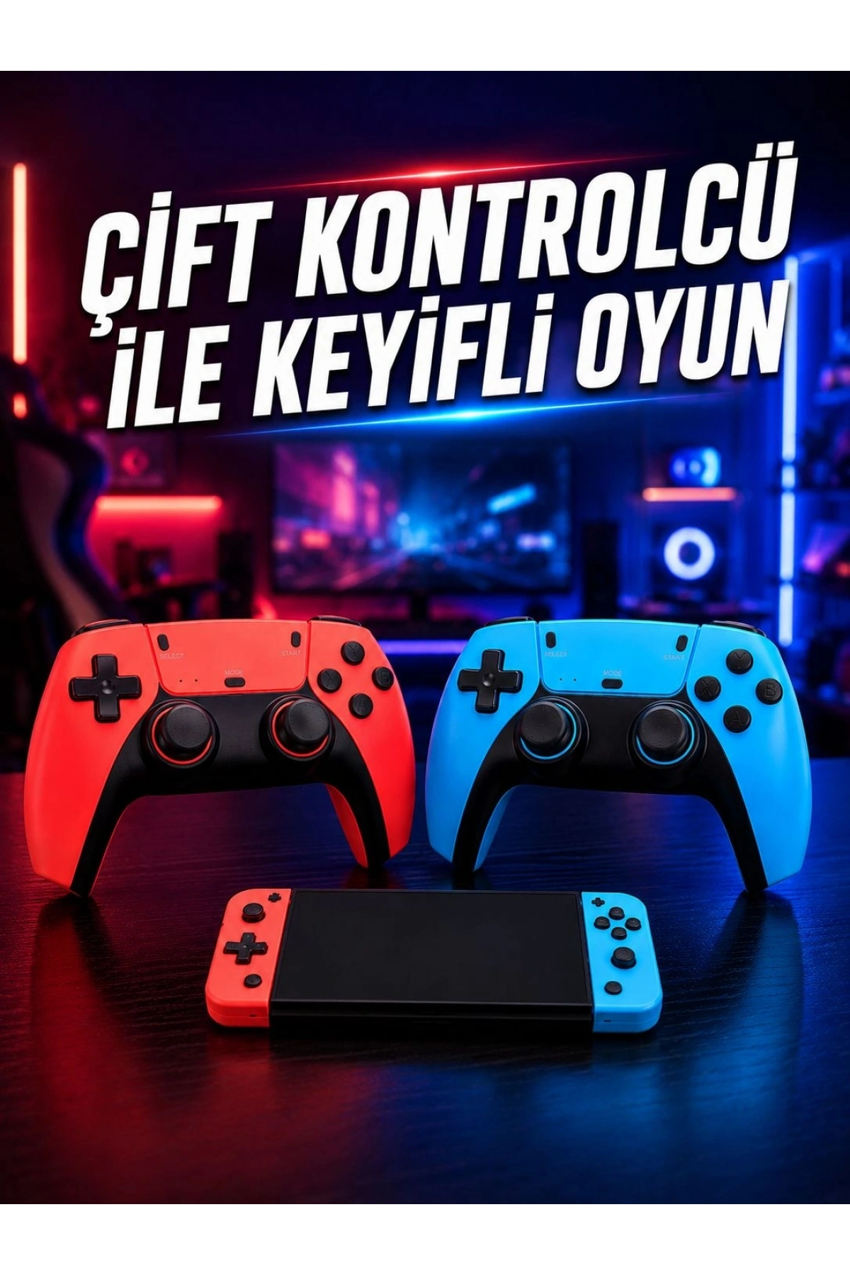 Oyun Konsolu Kablosuz Kontrolcülü Retro Oyun Eğlence Sistemi