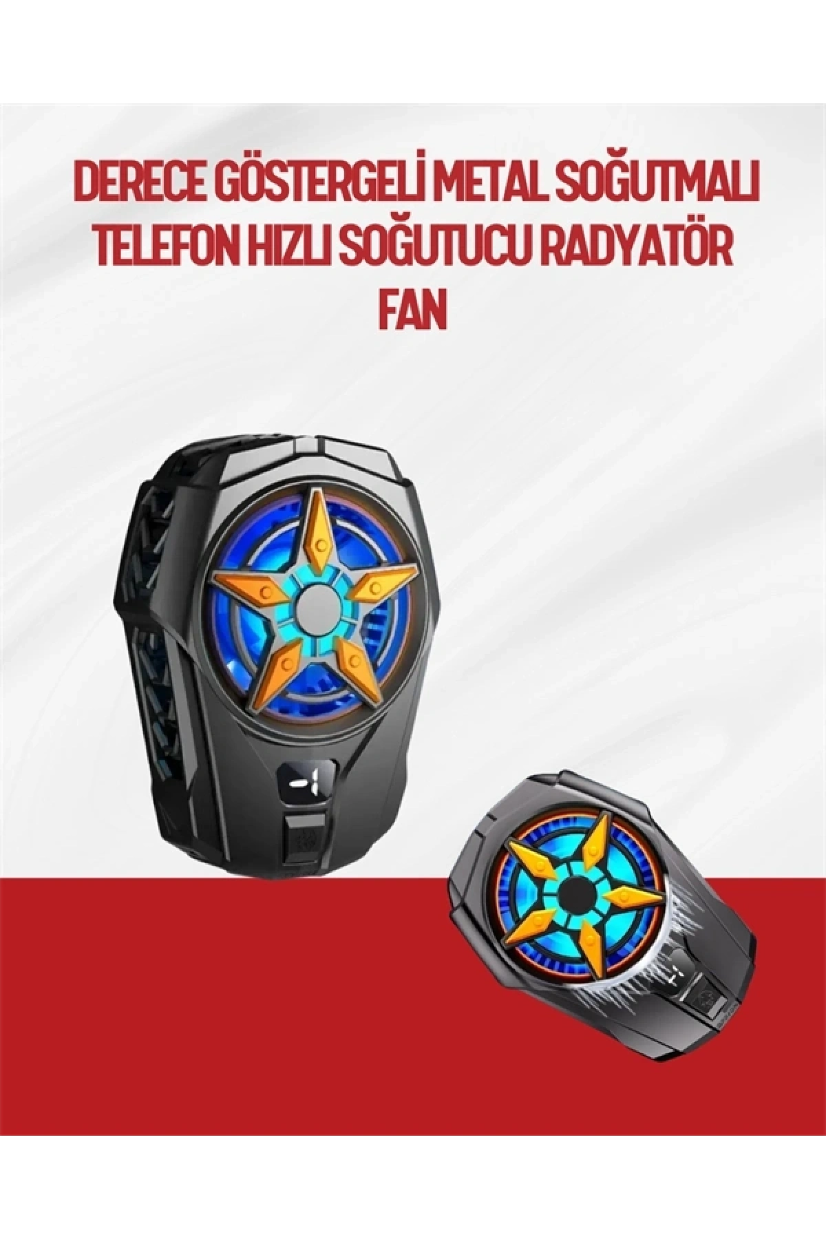 Oyunlar İçin Telefon Soğutucu – 65-85 mm Uyumlu, Dijital Ekranlı