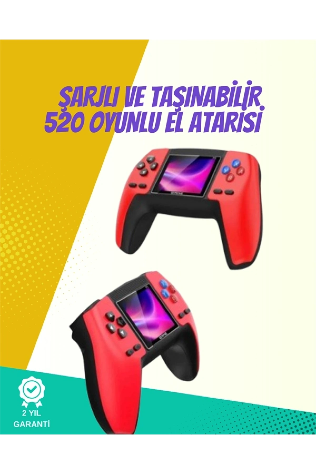 P5 Retro GamePad – Kompakt Tasarım, 520 Oyun, Nostalji Sevenlere Özel