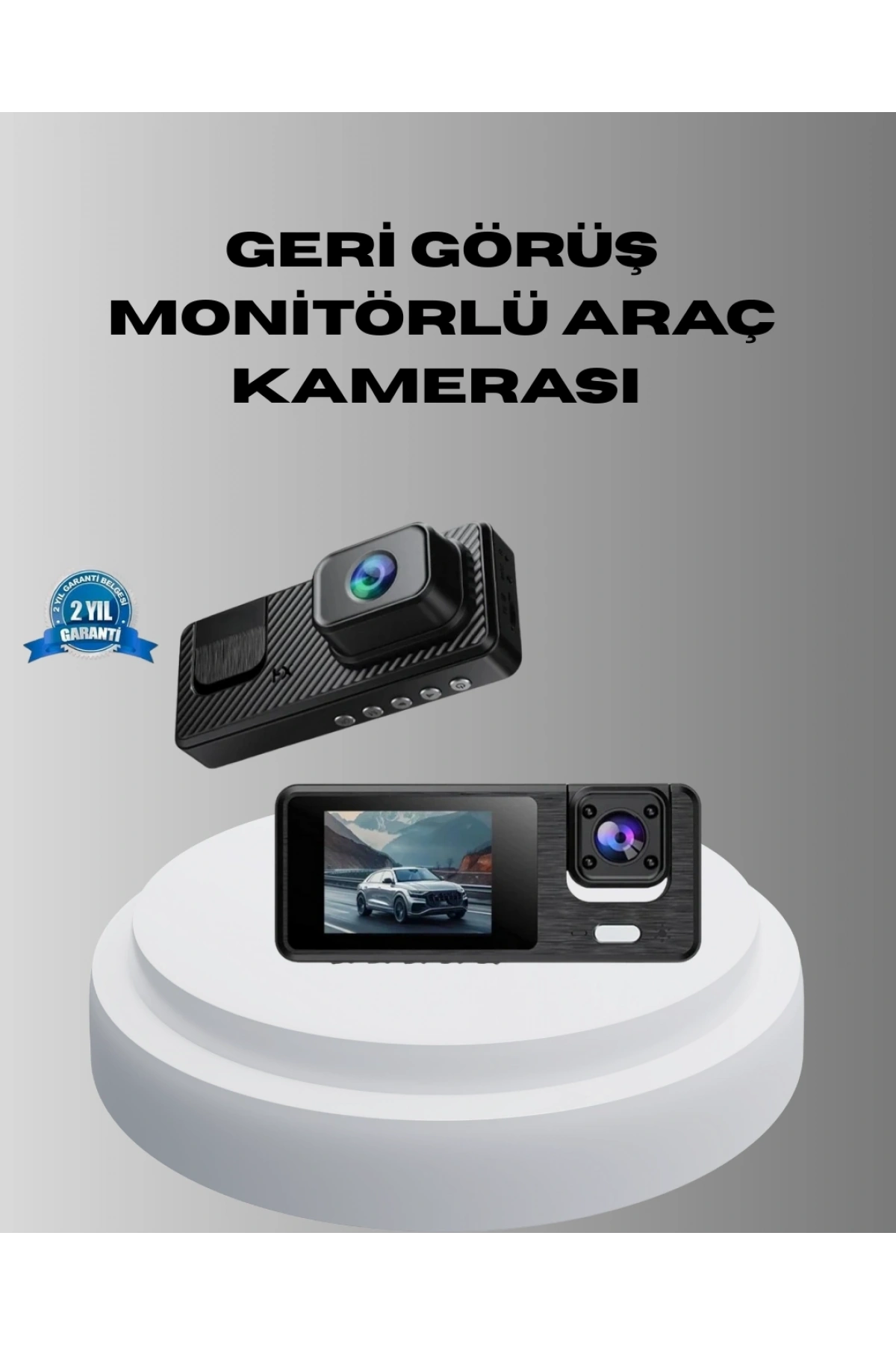 Park Modlu 3 Kameralı Araç Kayıt Cihazı 1080P Ön Kamera 2’’ Ekran