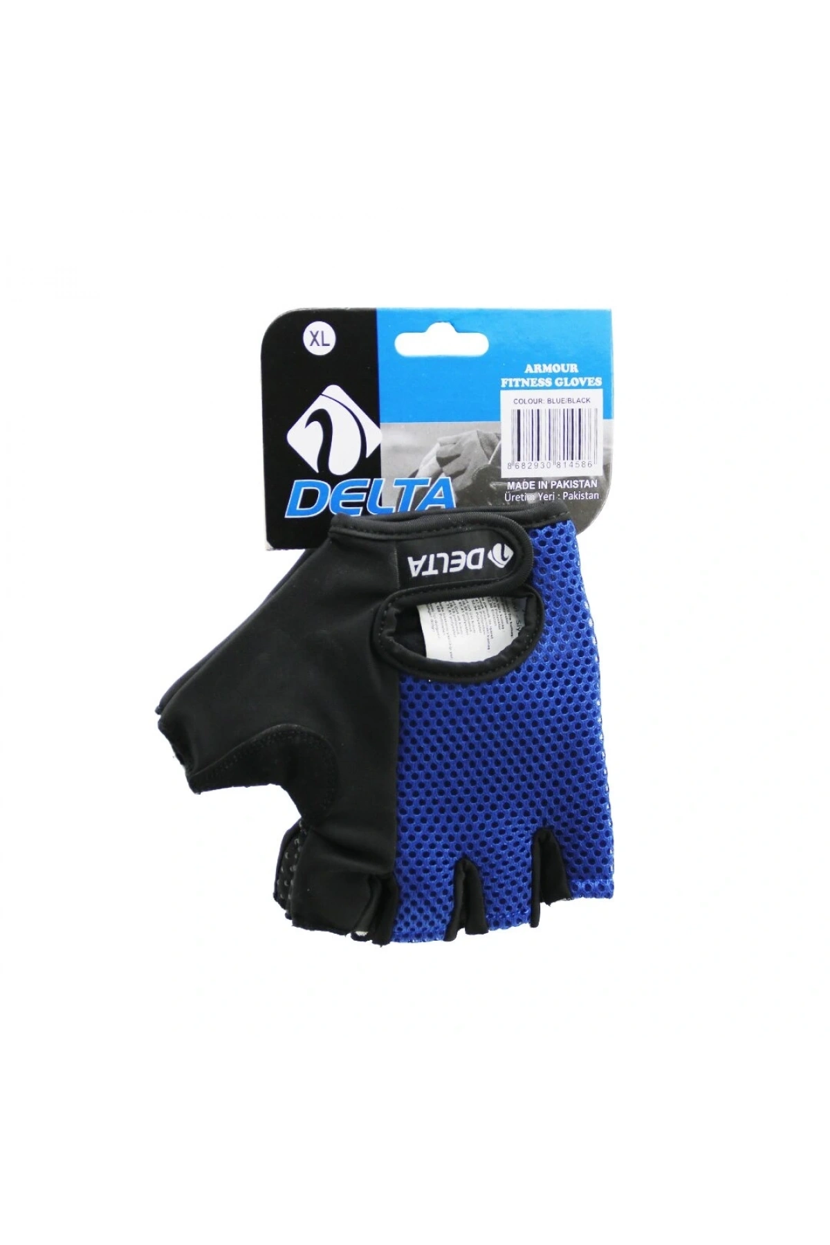 PARMAKSIZ - FİLELİ  SPORCU ELDİVENİ  MAVİ /SİYAH XL (5047)