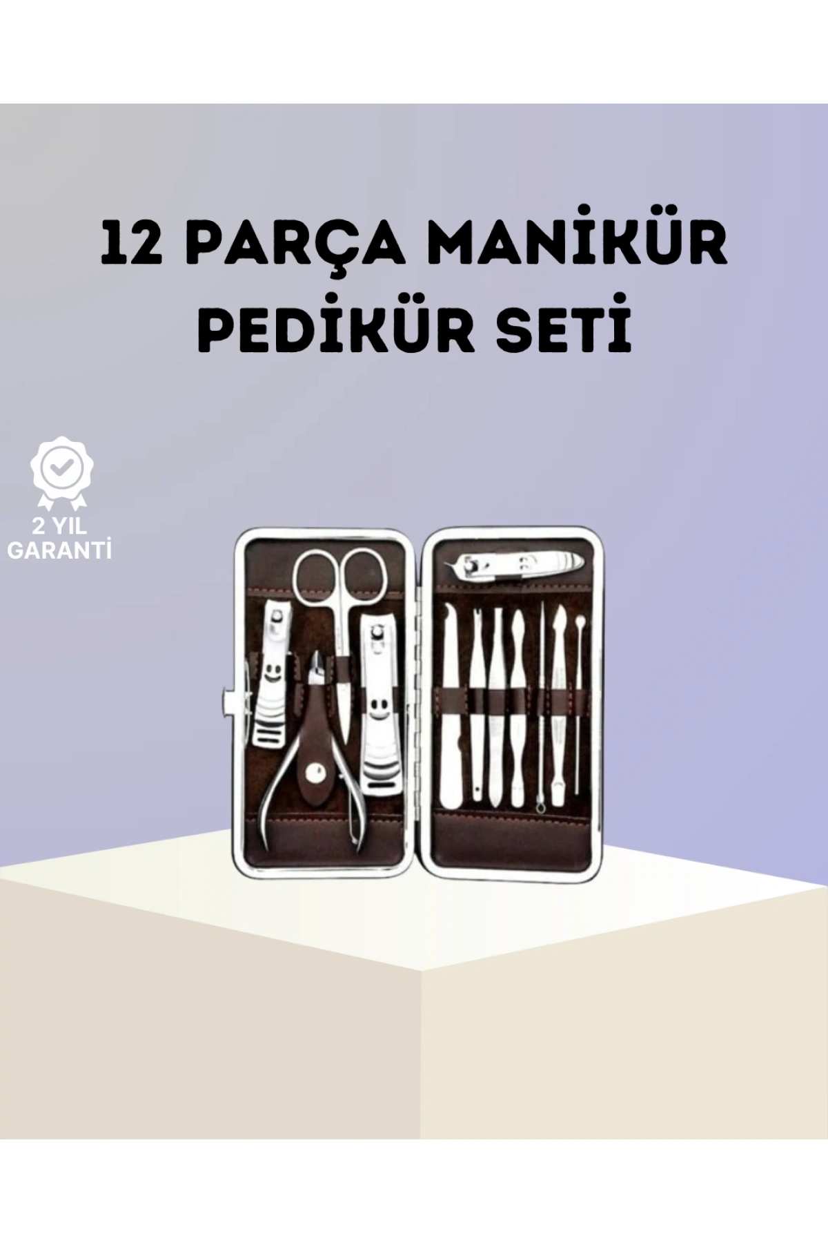 Paslanmaz Çelik Çok Fonksiyonlu 12 Manikür Seti