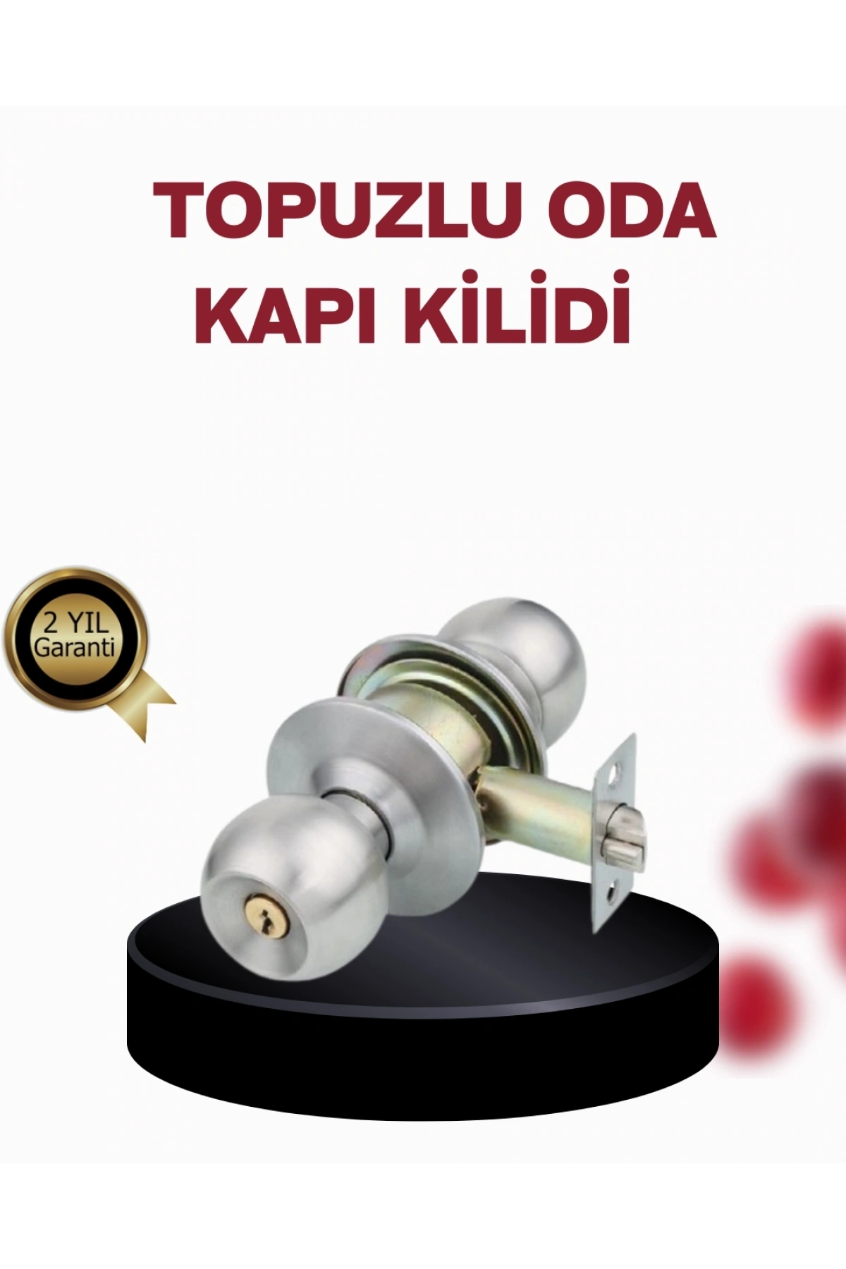 Paslanmaz Çelik Dayanıklı Topuzlu Kapı Kilidi