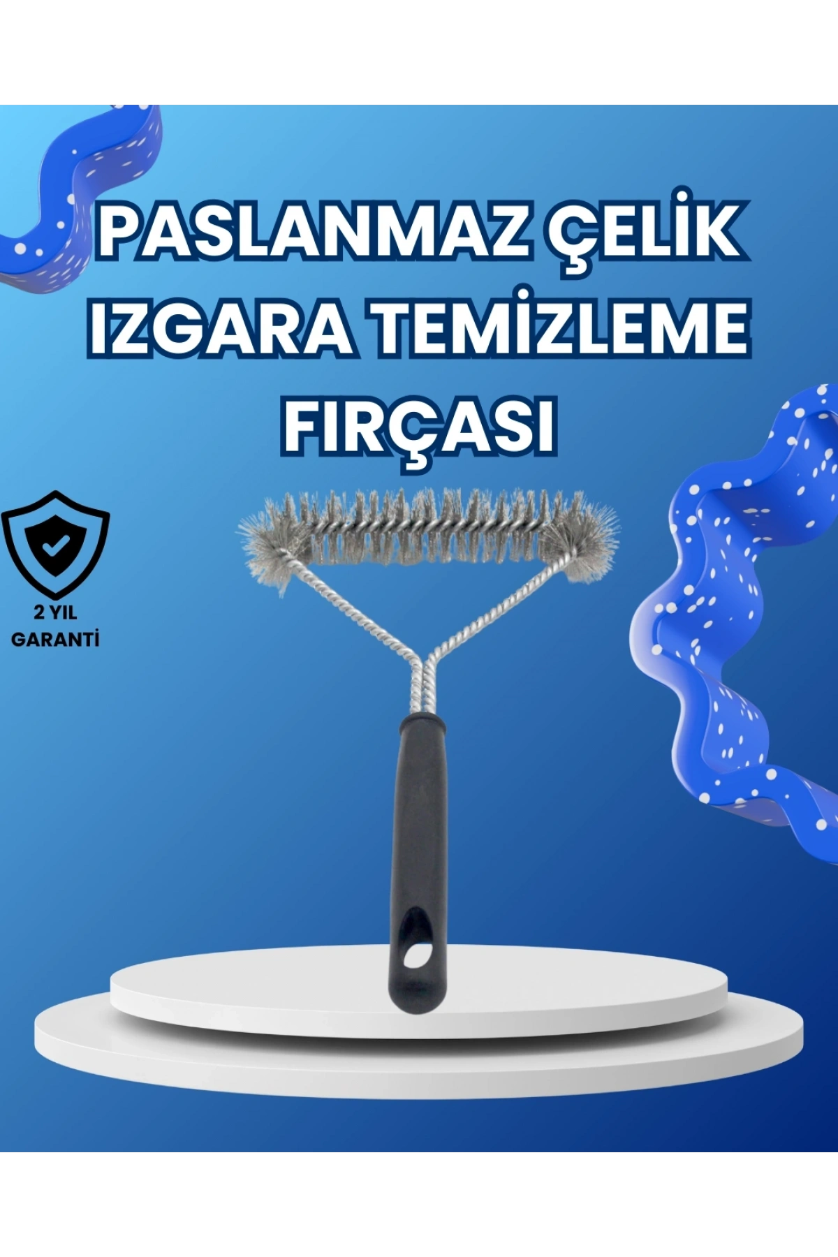 Paslanmaz Çelik Izgara Temizleme Fırçası Mangal ve Barbekü İçin