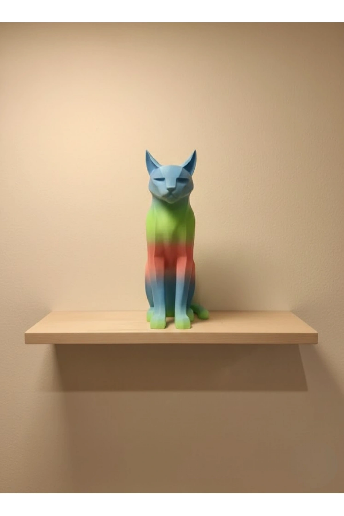 Pastel Rainbow Kedi Figürü Masa ve Raf Üstü Ev Dekorasyonu