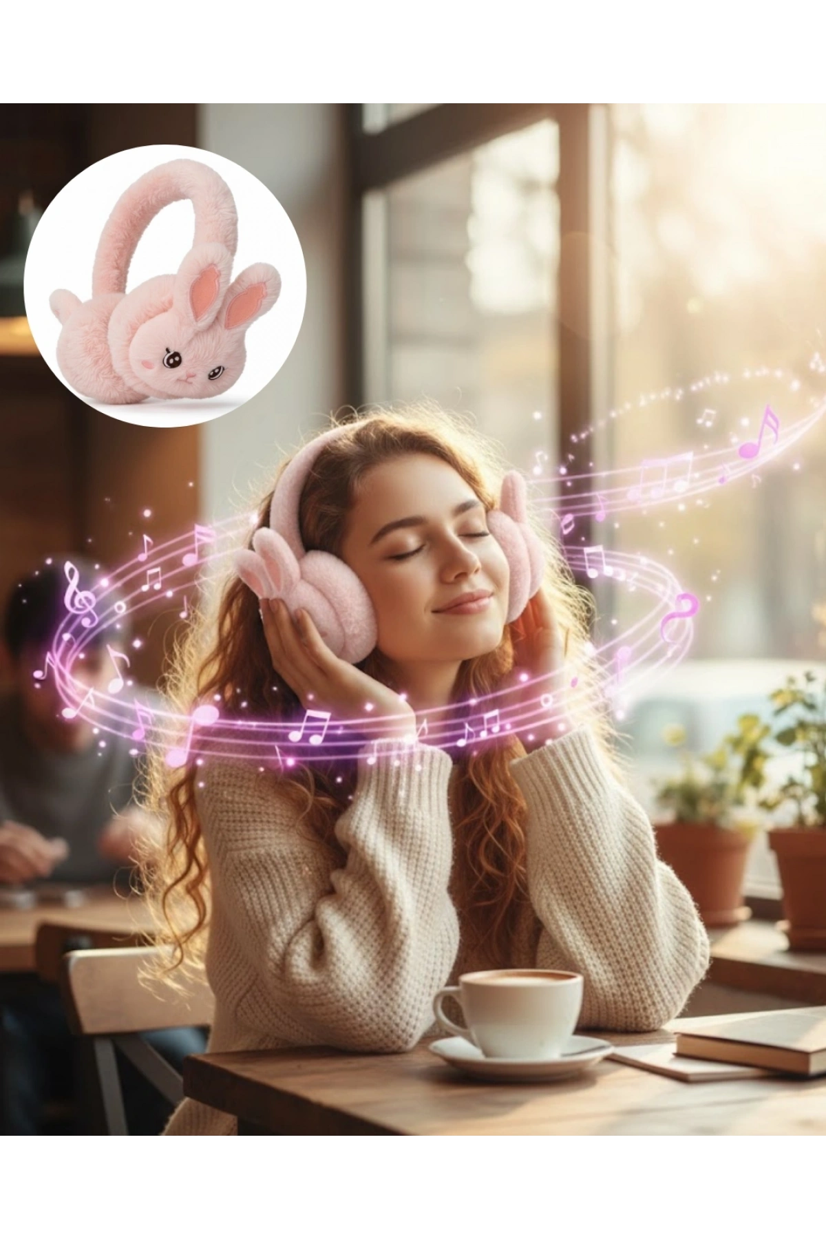 Peluş Kulaklıklı Bluetooth Kablosuz Müzik Dinleme ve Görüşme Özellikli