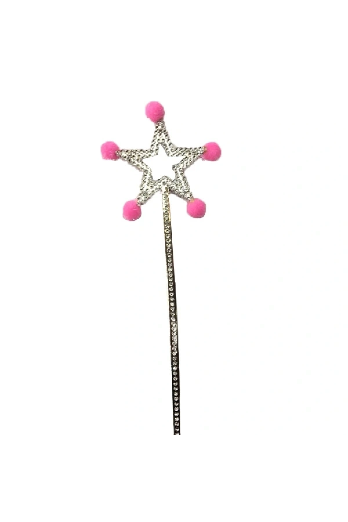 Pembe Ponponlu Yıldız Peri Asası 1 Adet (5047)