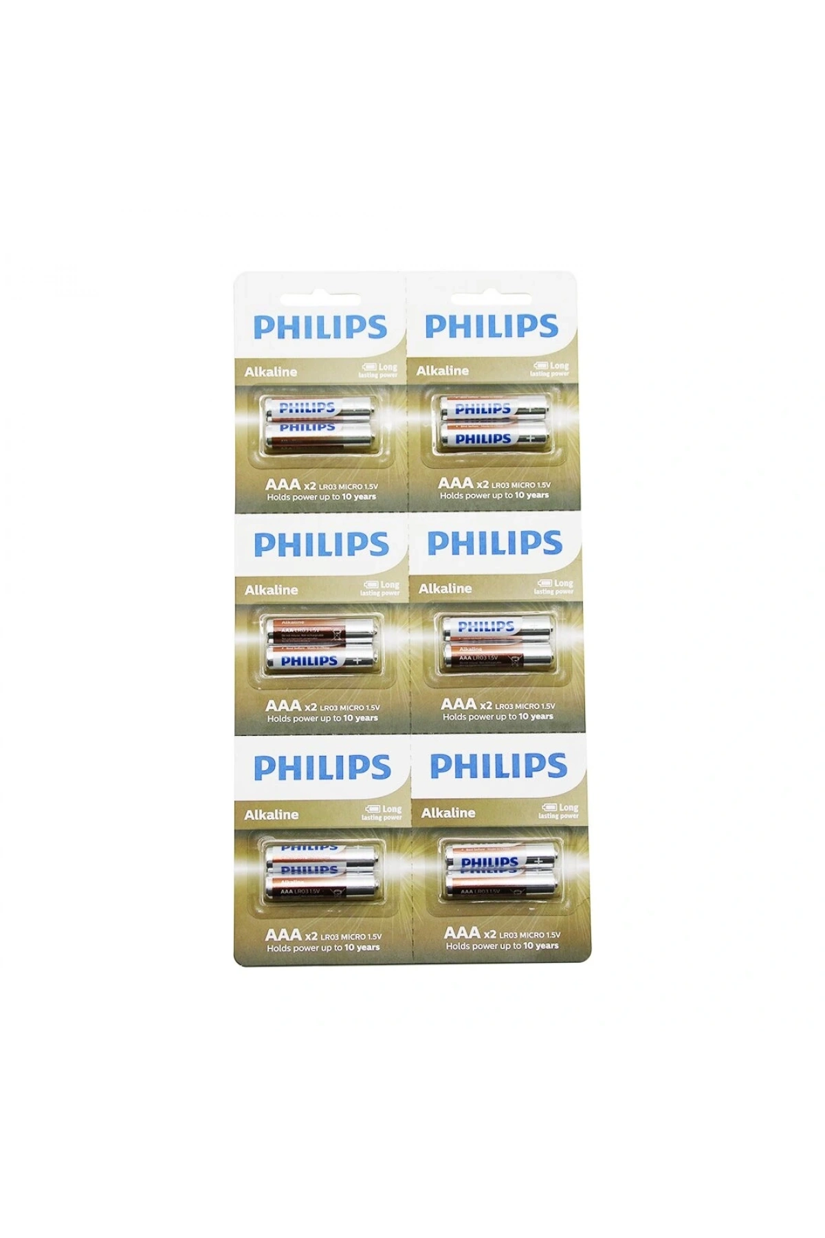 PHILIPS  ALKALİNE İNCE - AAA - 1.5V  PİL  12PCS= 2Lİ X 6 (5047)