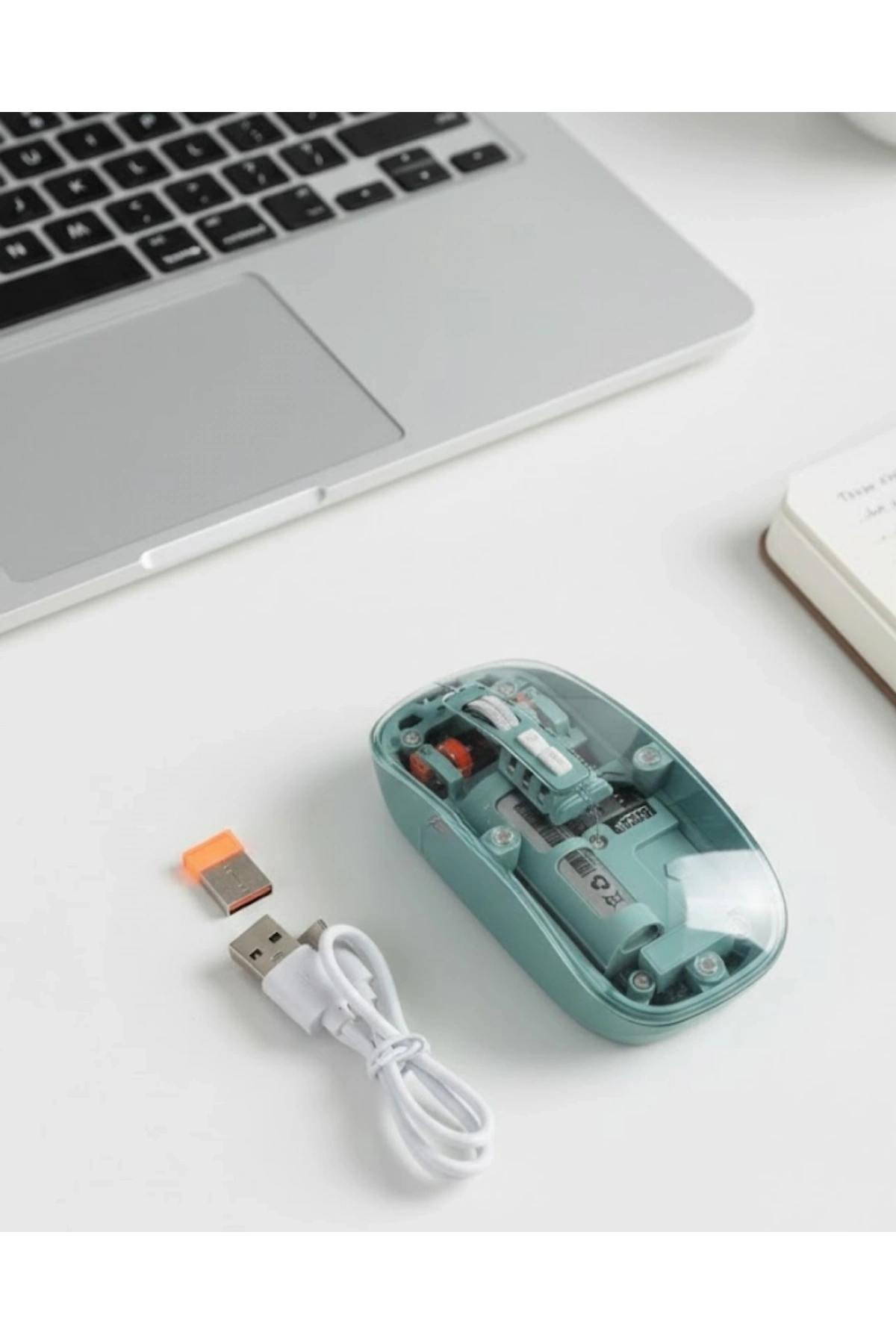Pilli Kablosuz Mouse Bluetooth ve USB Uyumlu Sessiz Tıklama