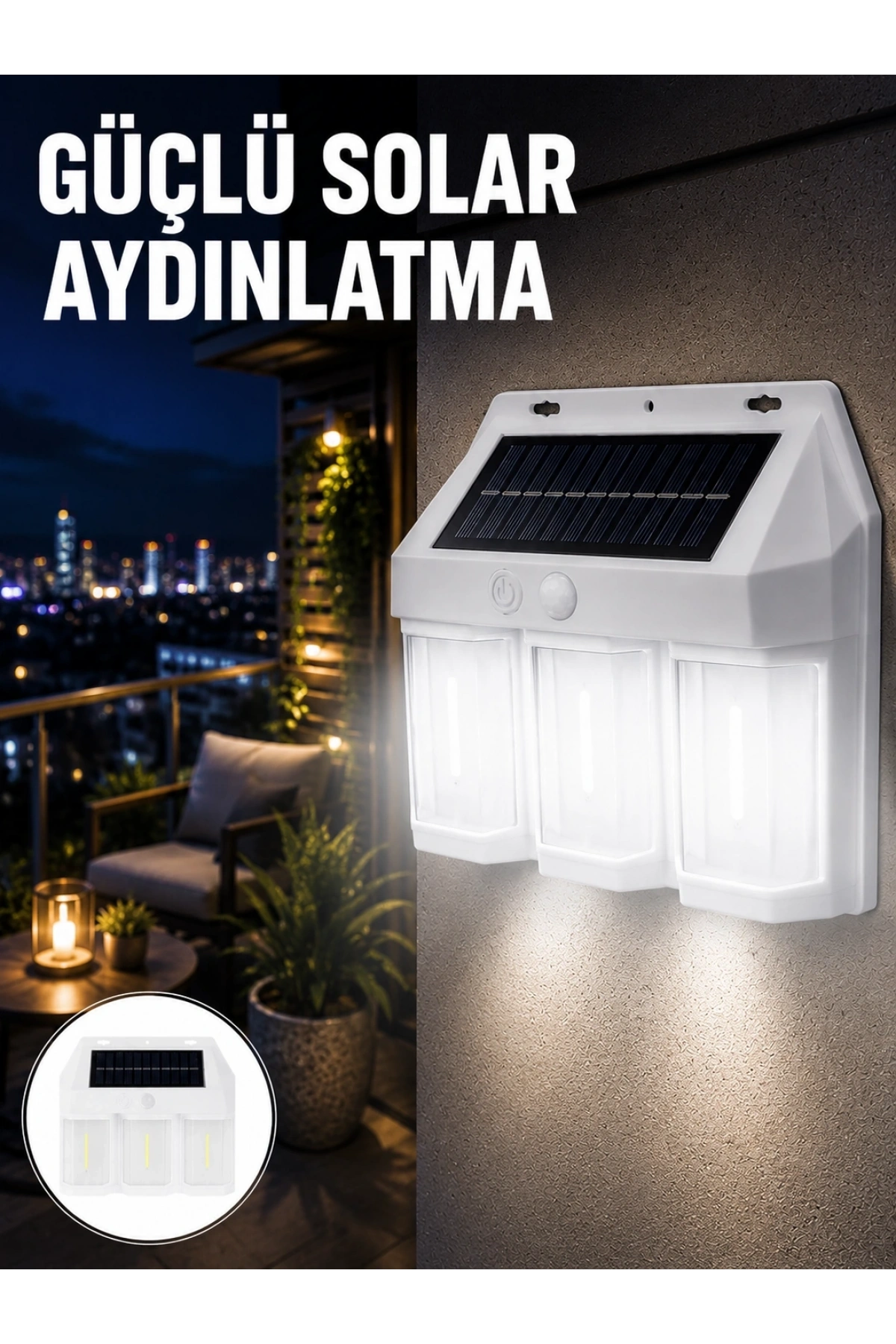 PIR Sensörlü Solar Lamba – Otomatik Şarj ve Gece Aydınlatma