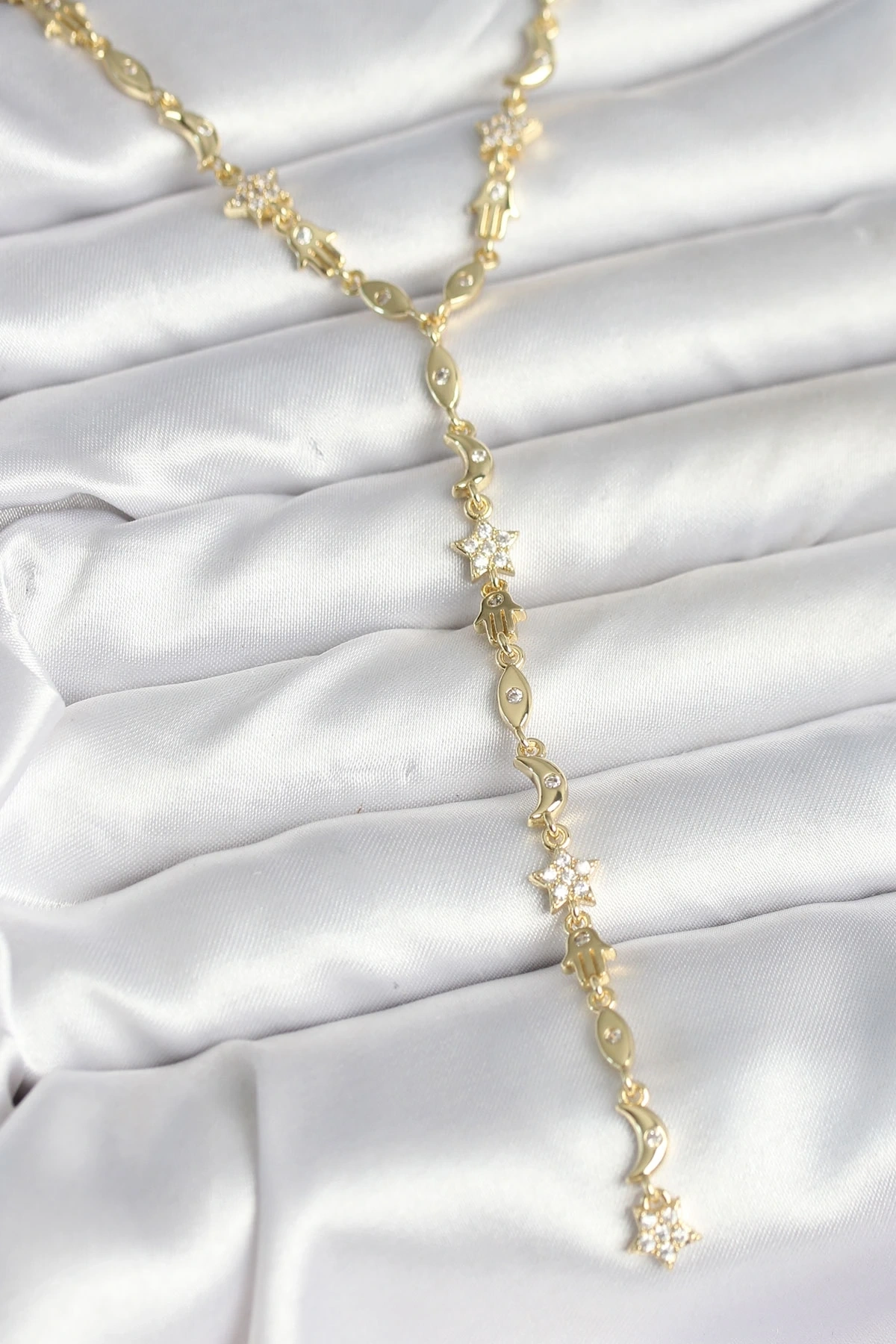 Pirinç Gold Renk Kadın Manifest Kolye