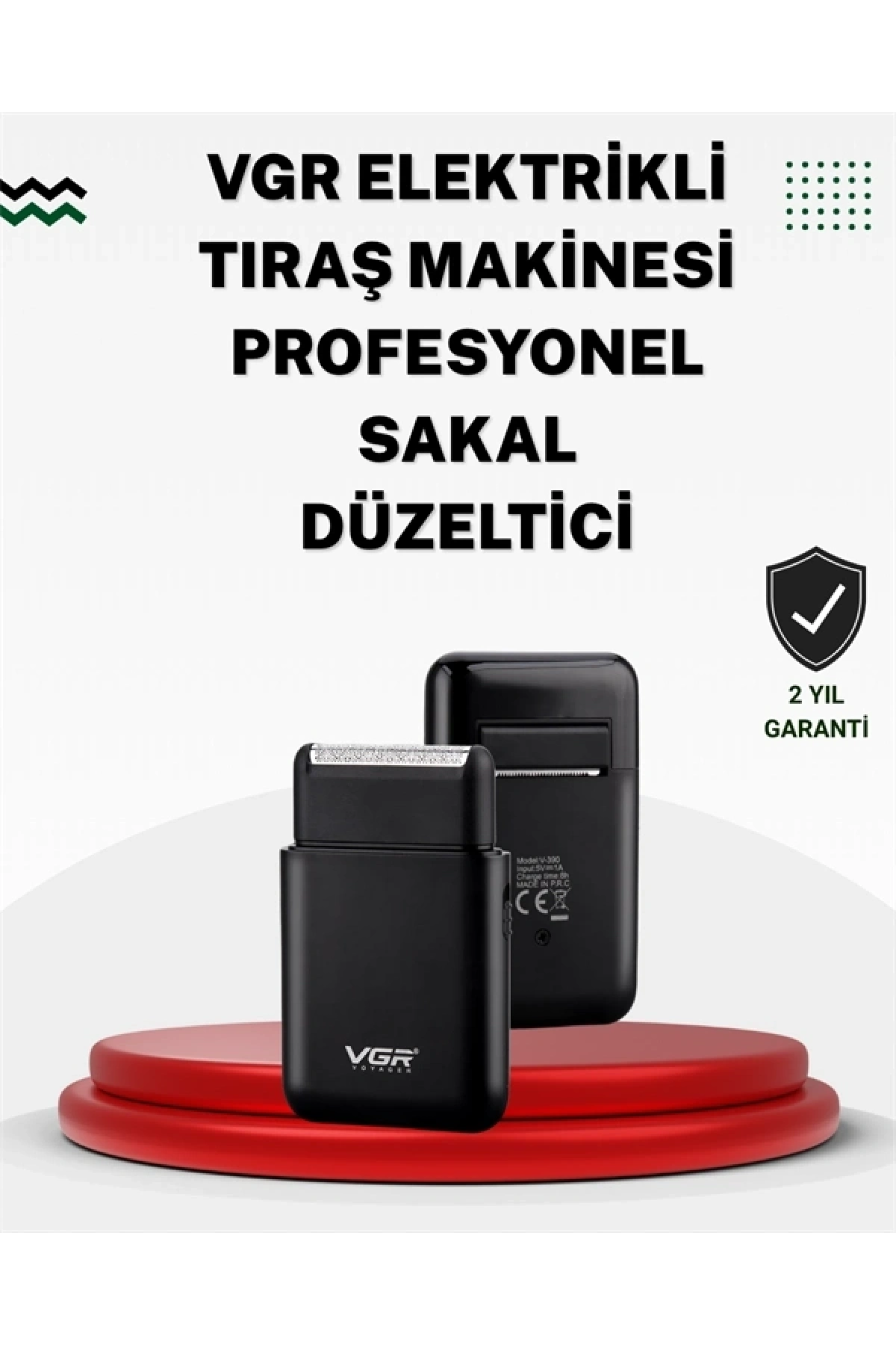 Pistonlu ve Örgülü Ağ Başlıklı Kart Tipi Traş Makinesi – Hafif, Güvenli, USB Şarjlı
