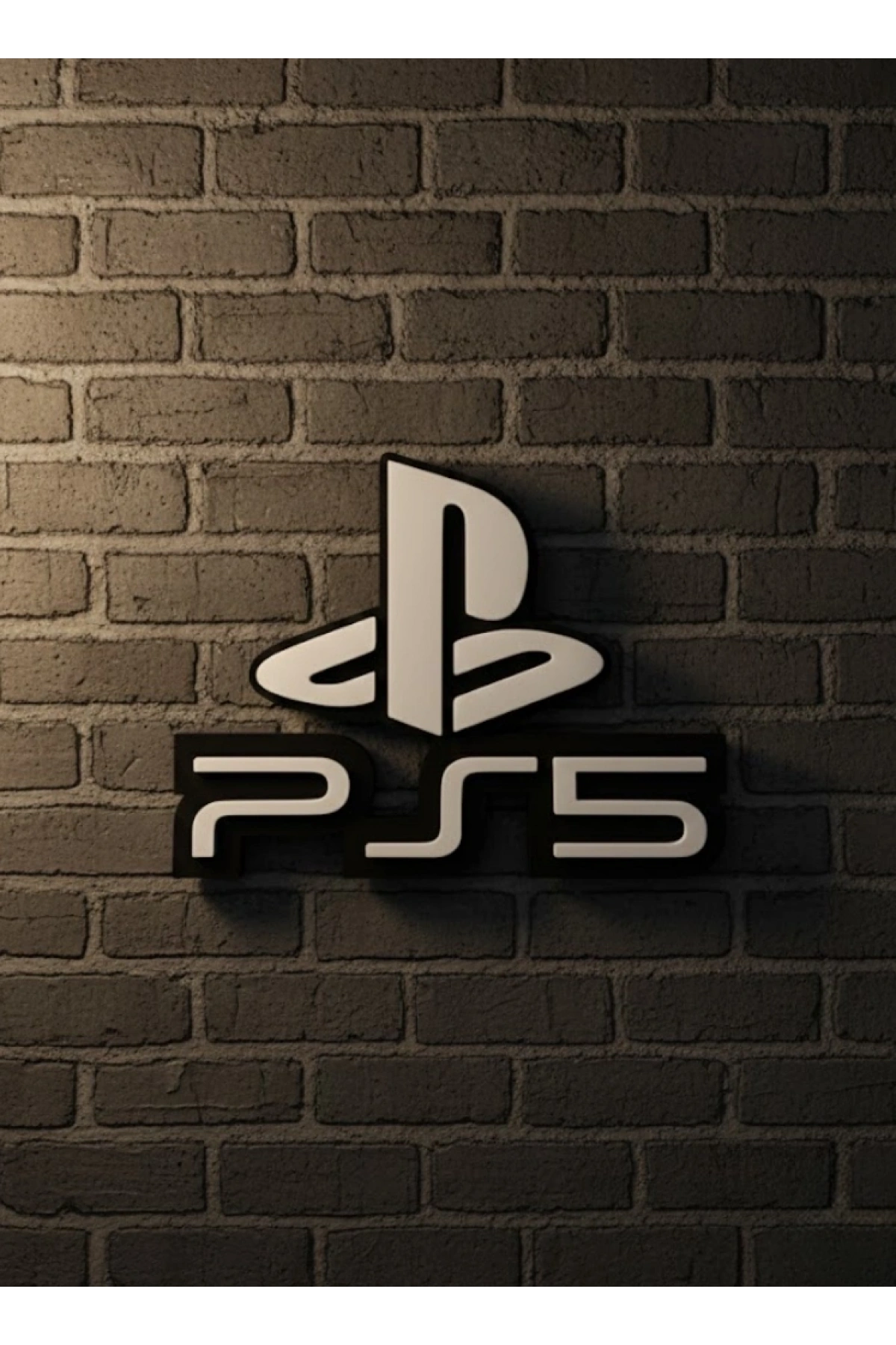 PlayStation 5 Logo Duvar Dekoru Minimal Tasarım 16×12 cm