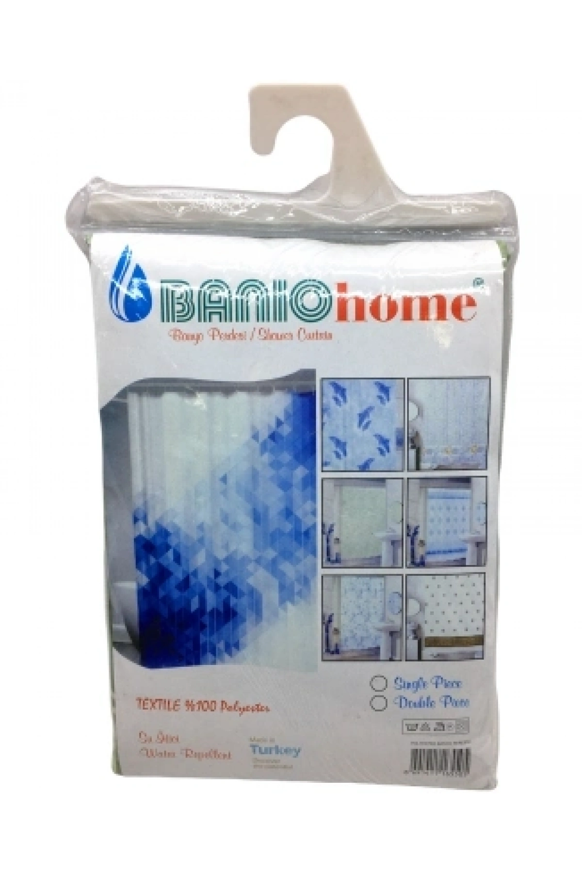 POLYESTER ÇİFT KANAT SU İTİCİ BANYO PERDESİ 90X200CM (5047)