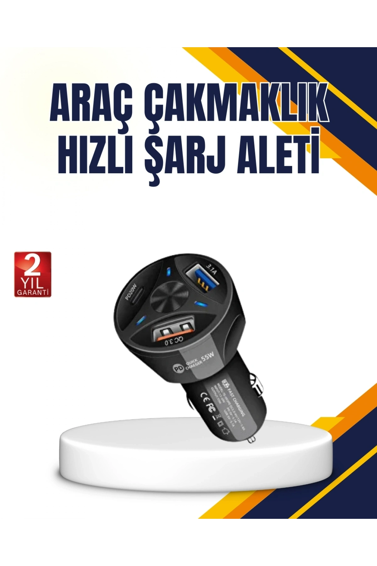 Polygold Quick Charger 55W Araç Şarj Cihazı PD USB C Destekli