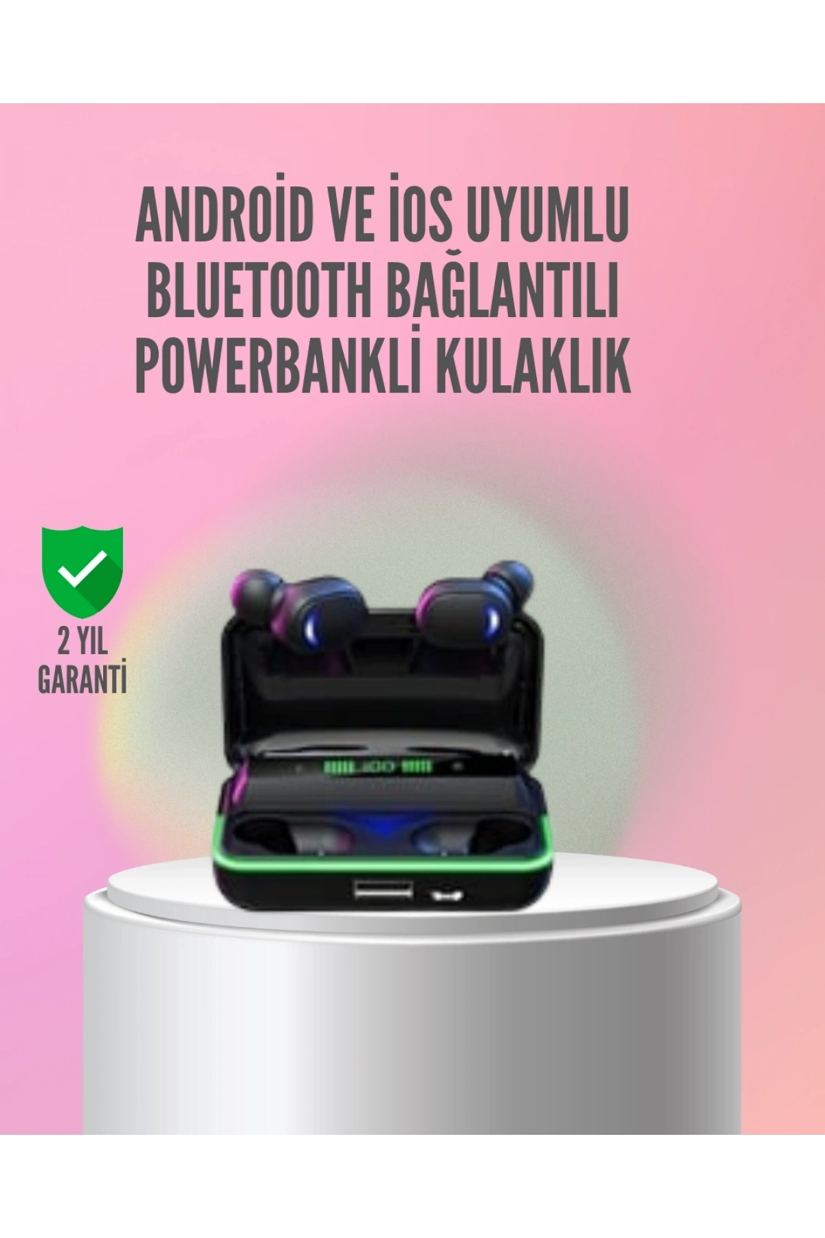 Powerbank Özellikli Bluetooth 5.1 Kulaklık Oyun ve Müzik İçin