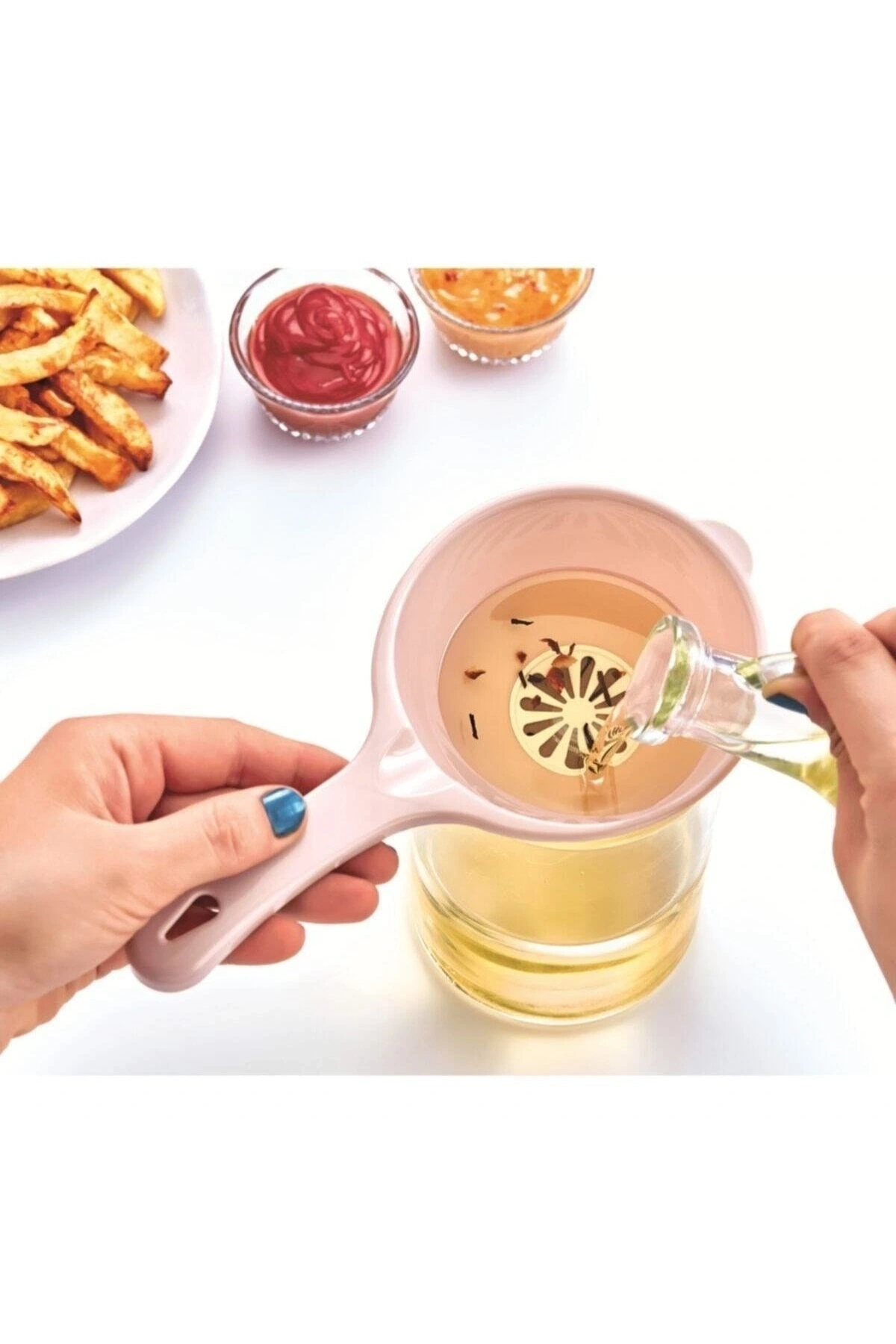 Pratik İnce Elekli Mutfak Gereci Sıvı Yağ Süzgeci (5047)