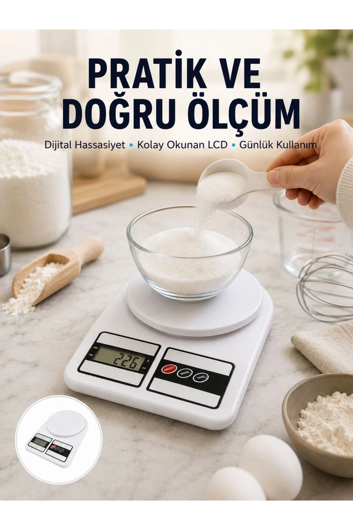 Pratik ve Şık Tasarımıyla Dijital Mutfak Tartısı Yeni Nesil