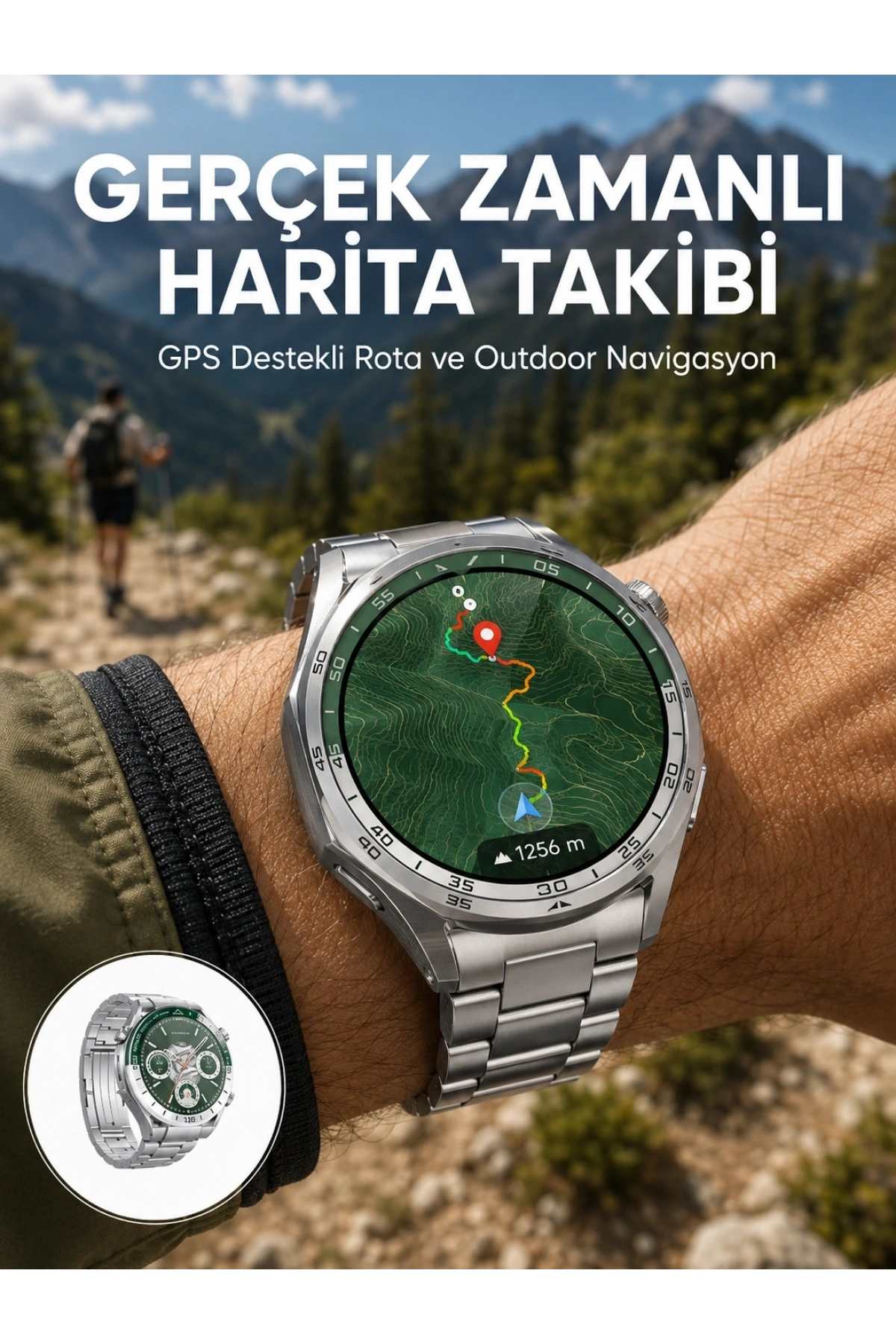 Premium Amoled Akıllı Saat GPS Harita Desteği Bluetooth Arama Sağlık Takipli Yeni Nesil