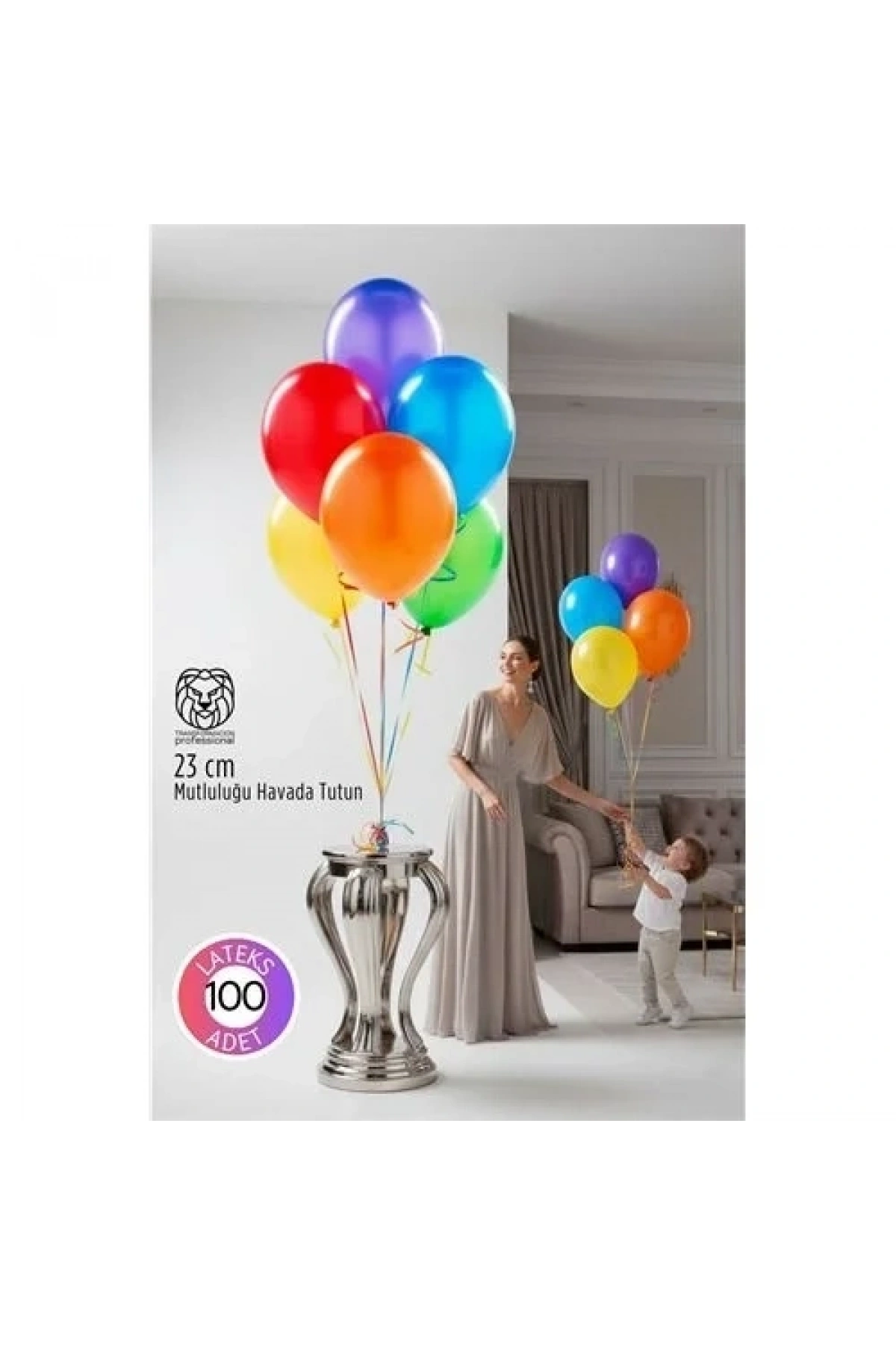 Premium Serisi 23 Cm Mat Lateks Balon Seti – 100’lü Profesyonel Etkinlik Paketi