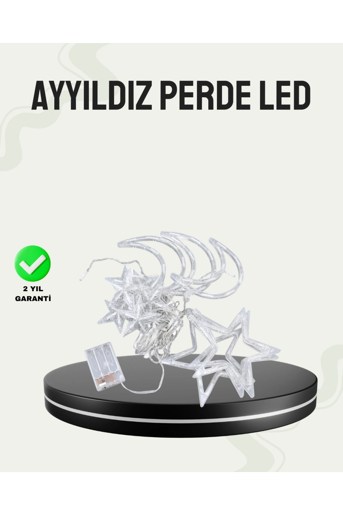 Prizli Yıldız Ay Perde LED Işık Ev ve Organizasyon Dekoru