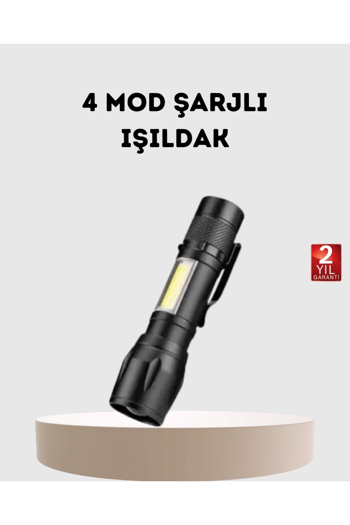 Profesyonel 4 Modlu Şarjlı El Feneri | 1300 mAh Batarya | Cree LED Teknolojisi