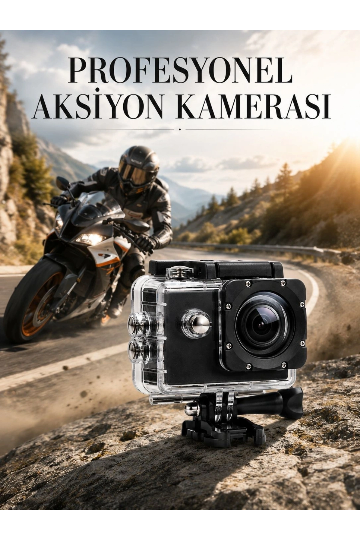 Profesyonel 4K Aksiyon Kamerası Geniş Açılı WiFi Destekli