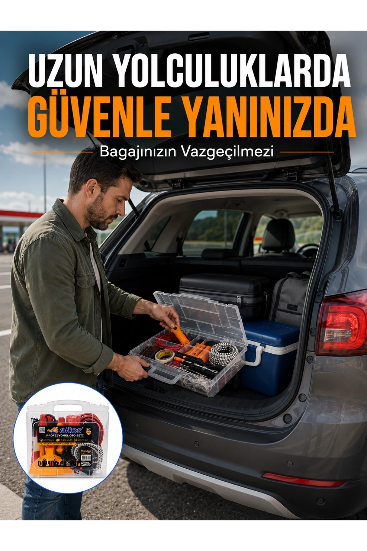 Profesyonel Araç İçi Acil Durum Seti 27 Parça Çok Amaçlı Oto Yardım Çantası