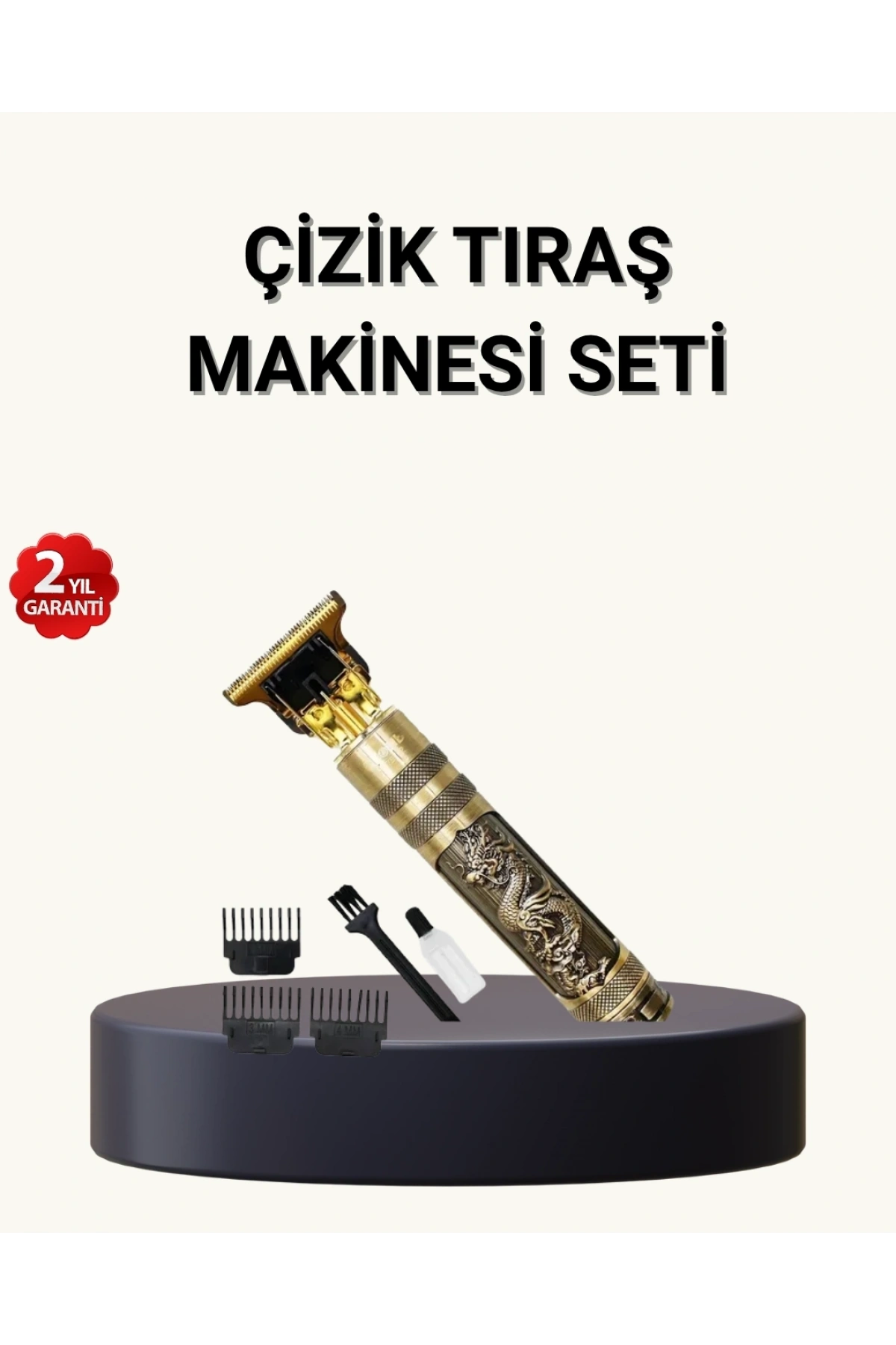 Profesyonel Çizik Tıraş Makinesi – T Çelik lı, 120 Dakika Şarjlı Kullanım, 3 Başlıklı