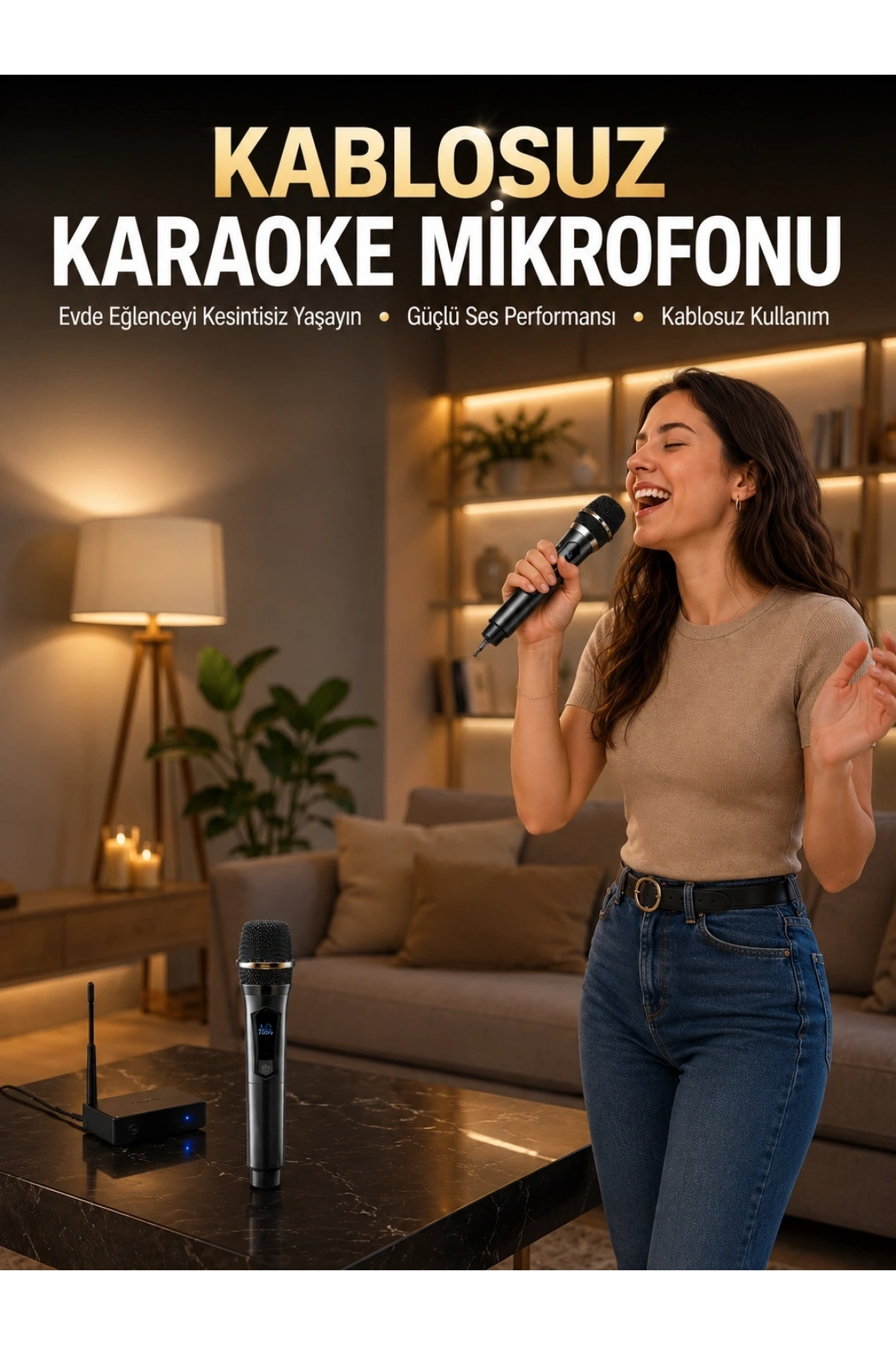 Profesyonel Kablosuz Mikrofon Seti Çift Mikrofonlu