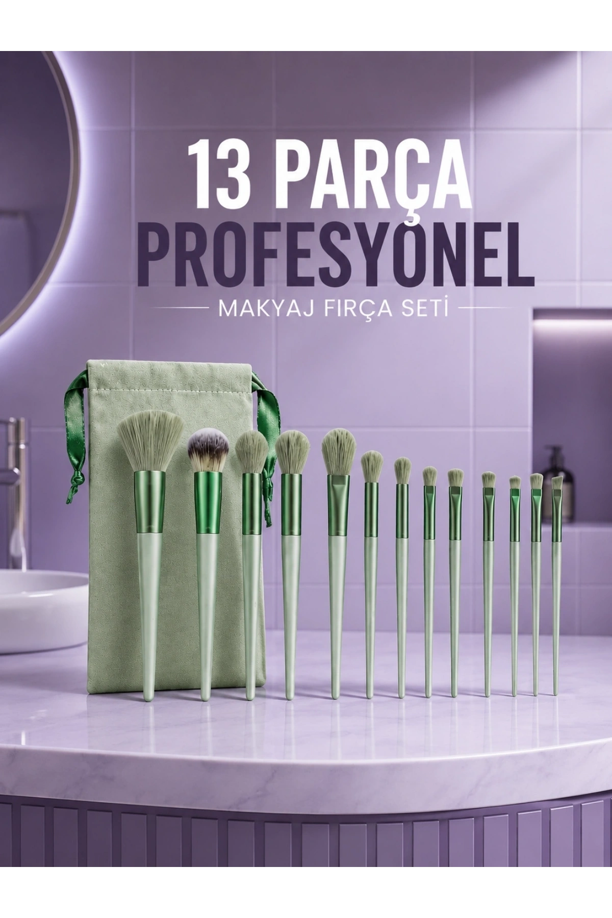 Profesyonel Makyaj Fırça Seti Yumuşak Kıllı Taşınabilir Çantalı