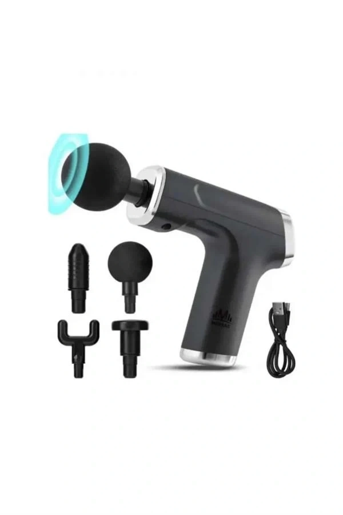 Profesyonel Masaj Tabancası Sporcu Masaj Aleti 4 Başlıklı Şarjlı Titreşimli