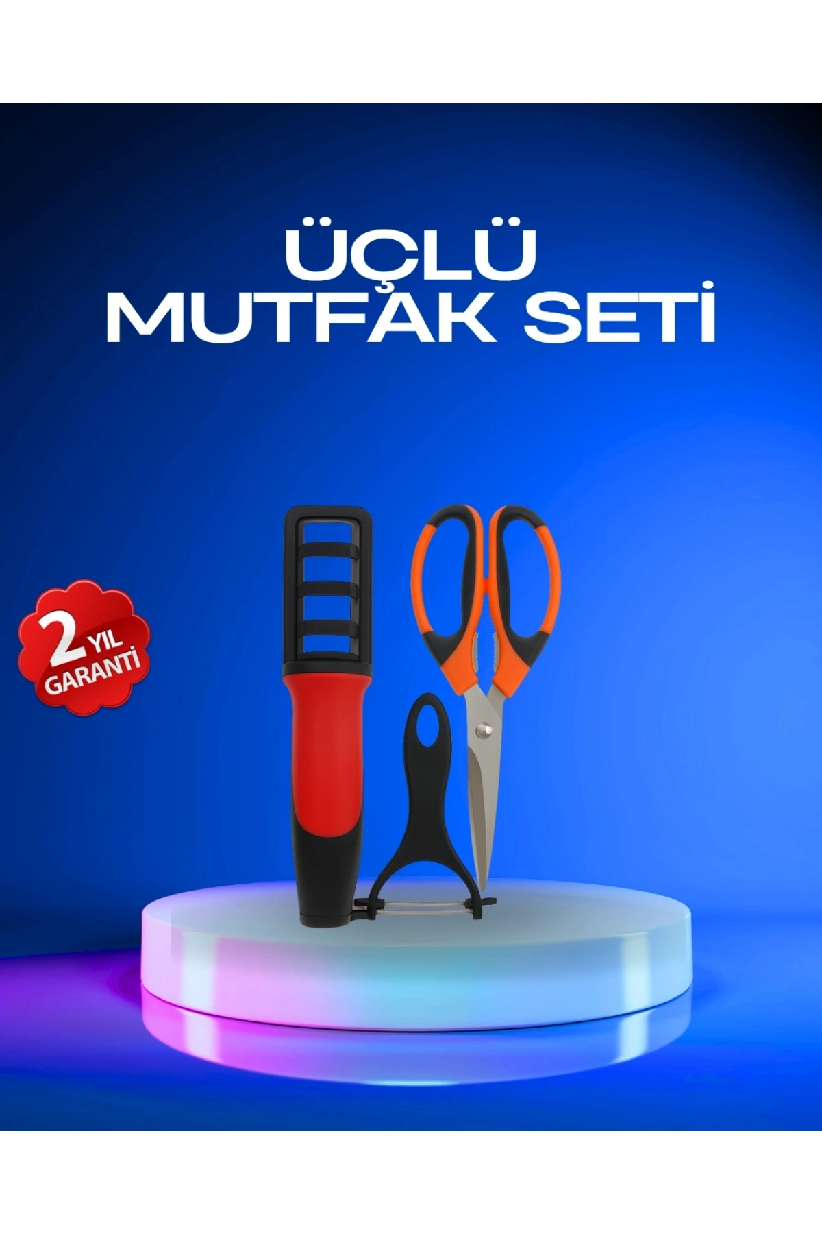 Profesyonel Mutfak Makas Seti –  Kesim Makası + Soyacak + Bileyici