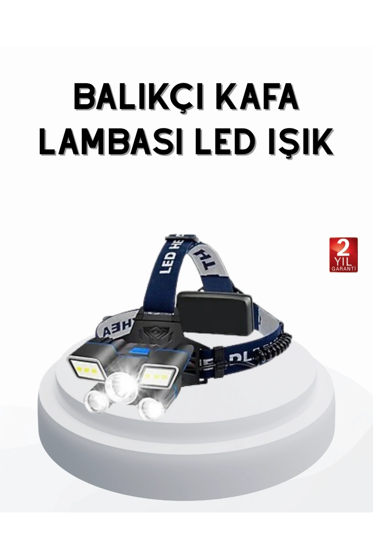 Profesyonel Şarjlı LED Far – IPX5 Suya Dayanıklı, 4 Işık Modu, Hareket Sensörlü