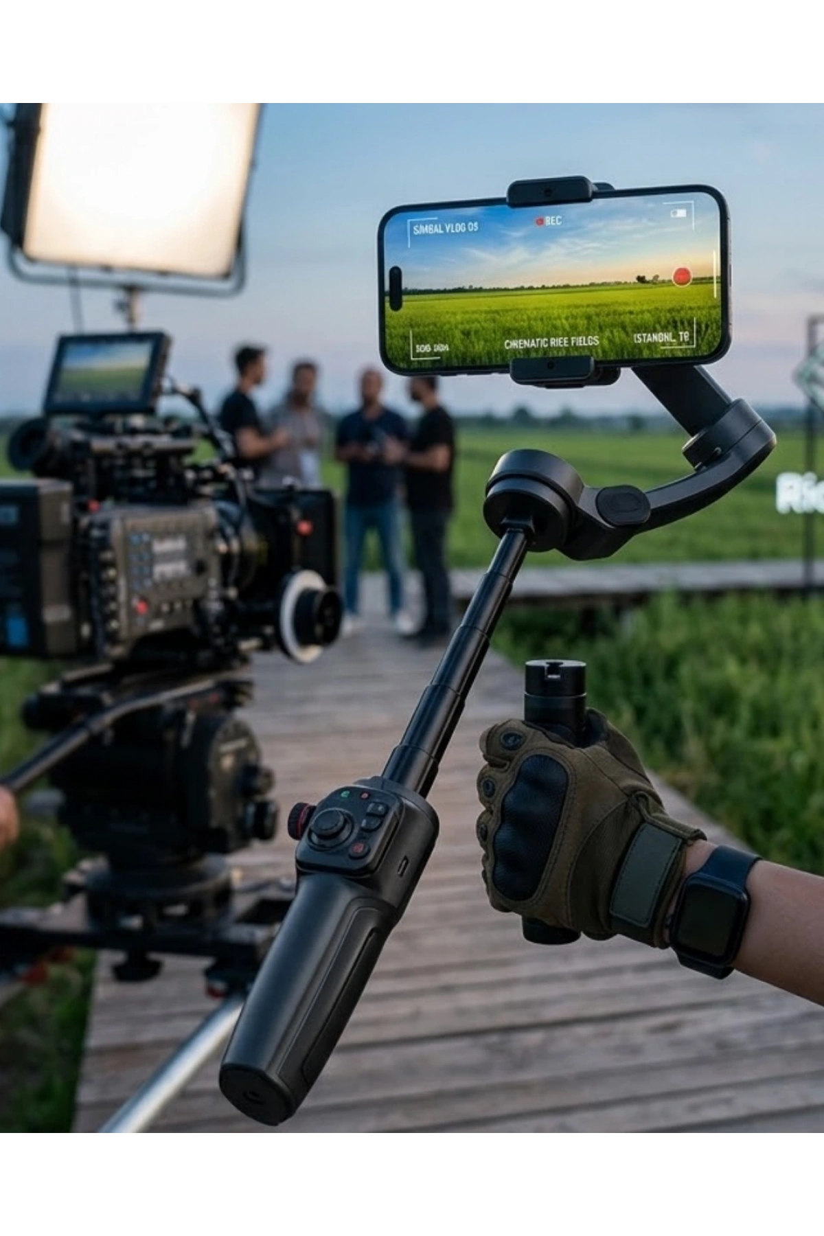 Profesyonel Telefon Video Sabitleyici Gimbal Stabilizer Vlog Aparatı