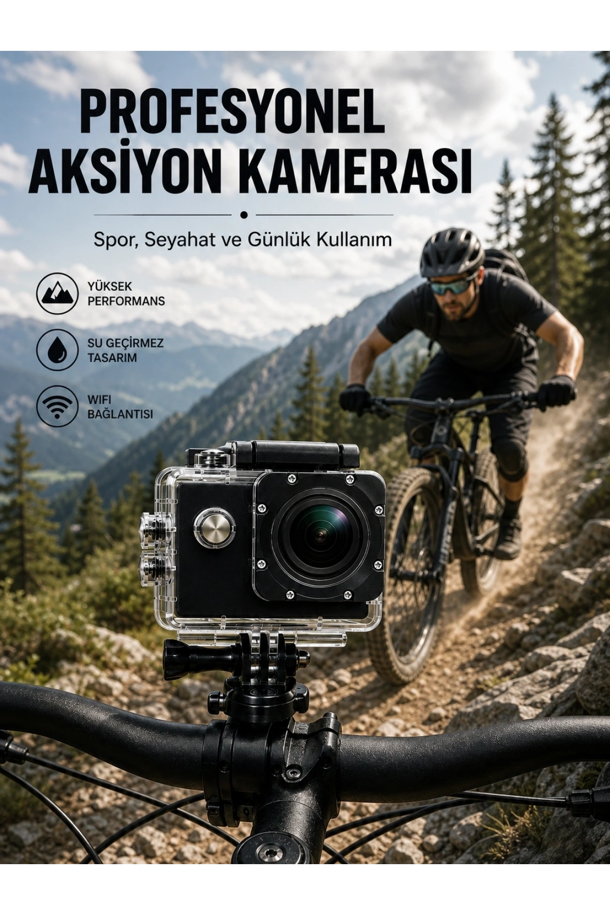 Profesyonel Video Çekimleri İçin 1080P Full HD Aksiyon Kamerası