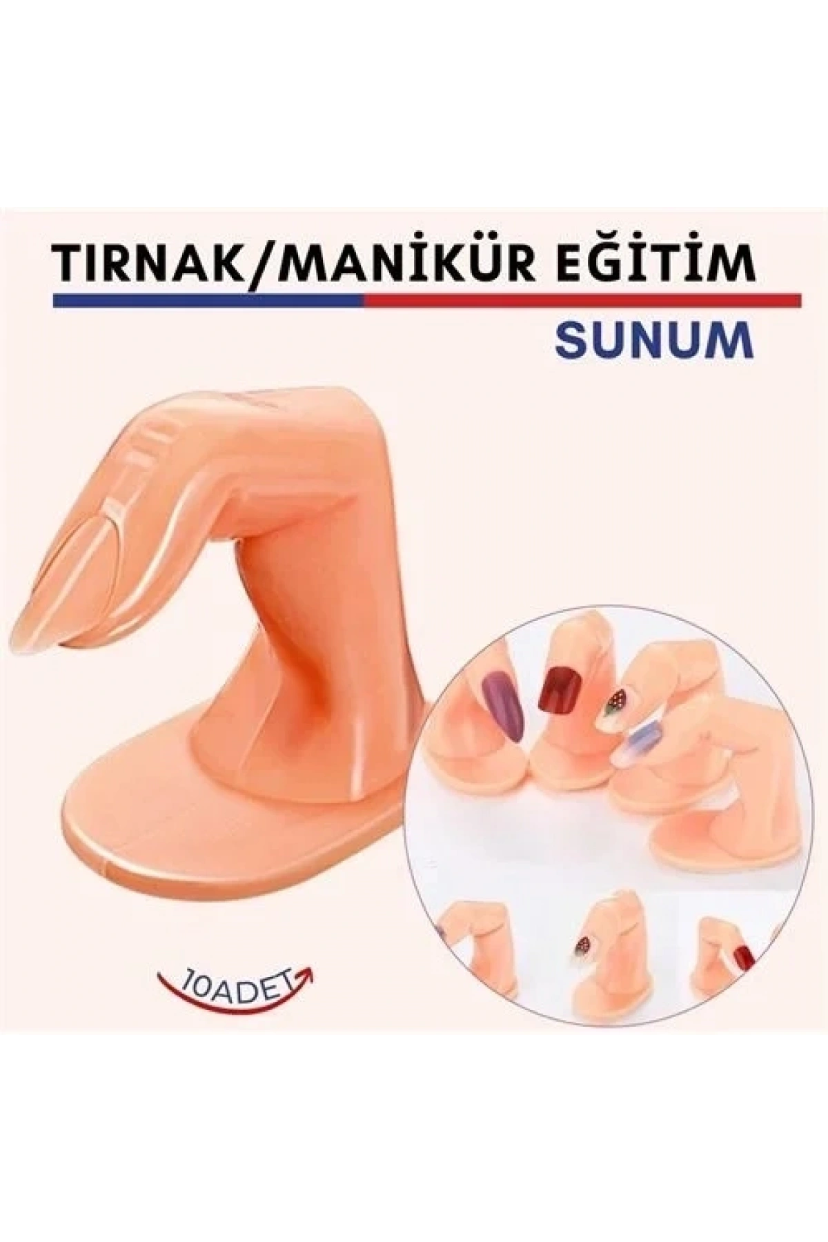 Protez Tırnak Manikür Eğitim Ve Sunum Parmakları 10 Adet
