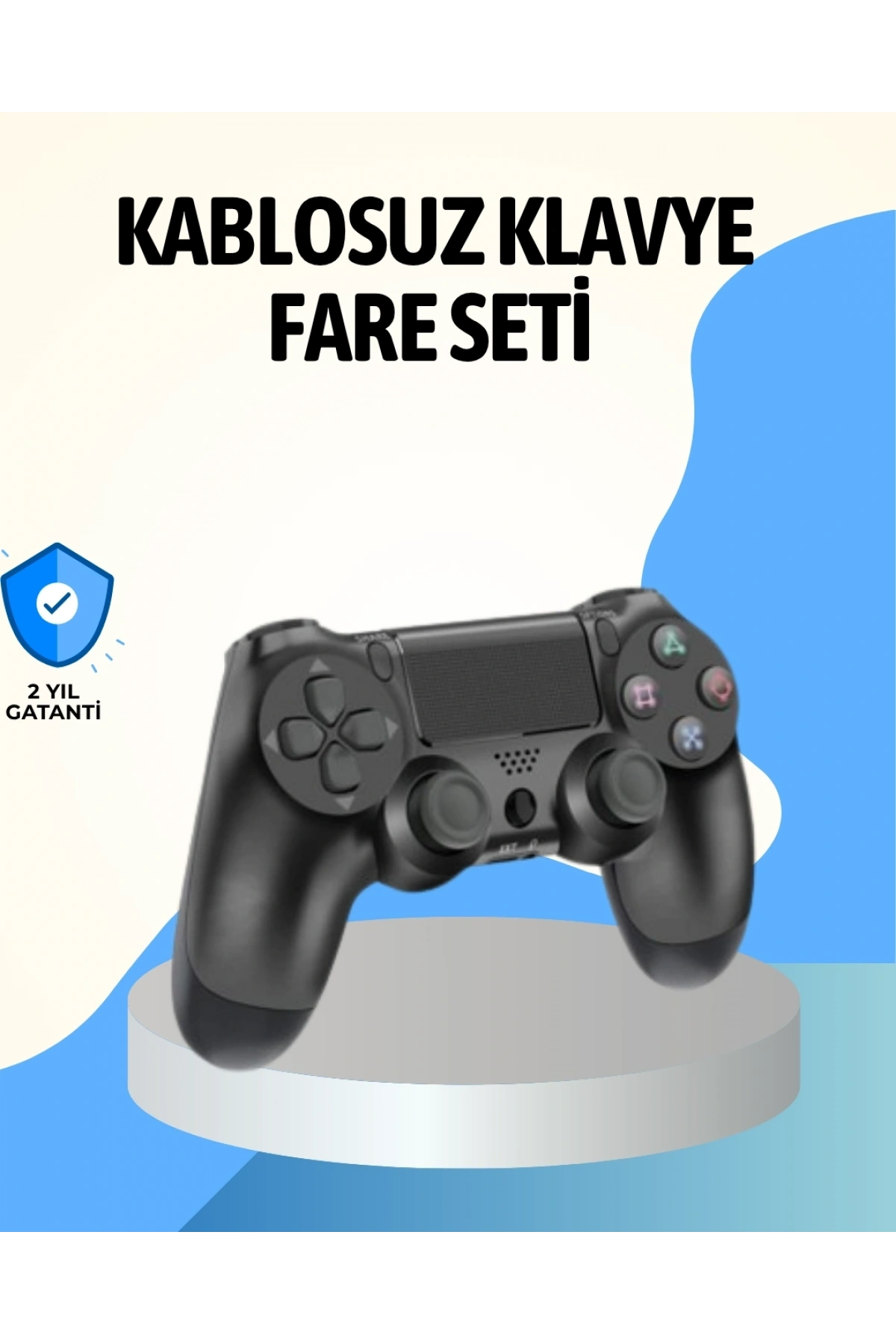 PS4 Uyumlu Kablosuz Oyun Kolu Ergonomik Çift Titreşimli