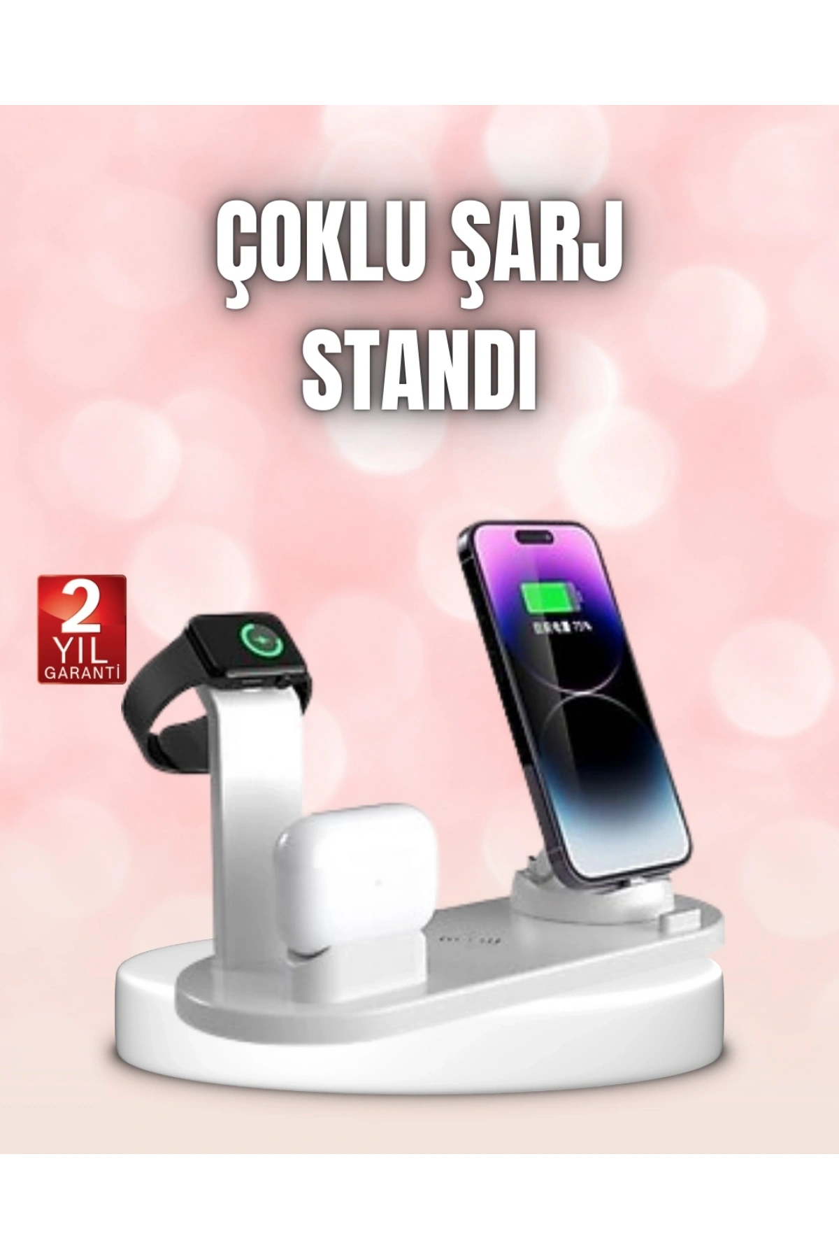 Qi Destekli Tüm Cihazlarla Uyumlu Kablosuz Şarj Ünitesi