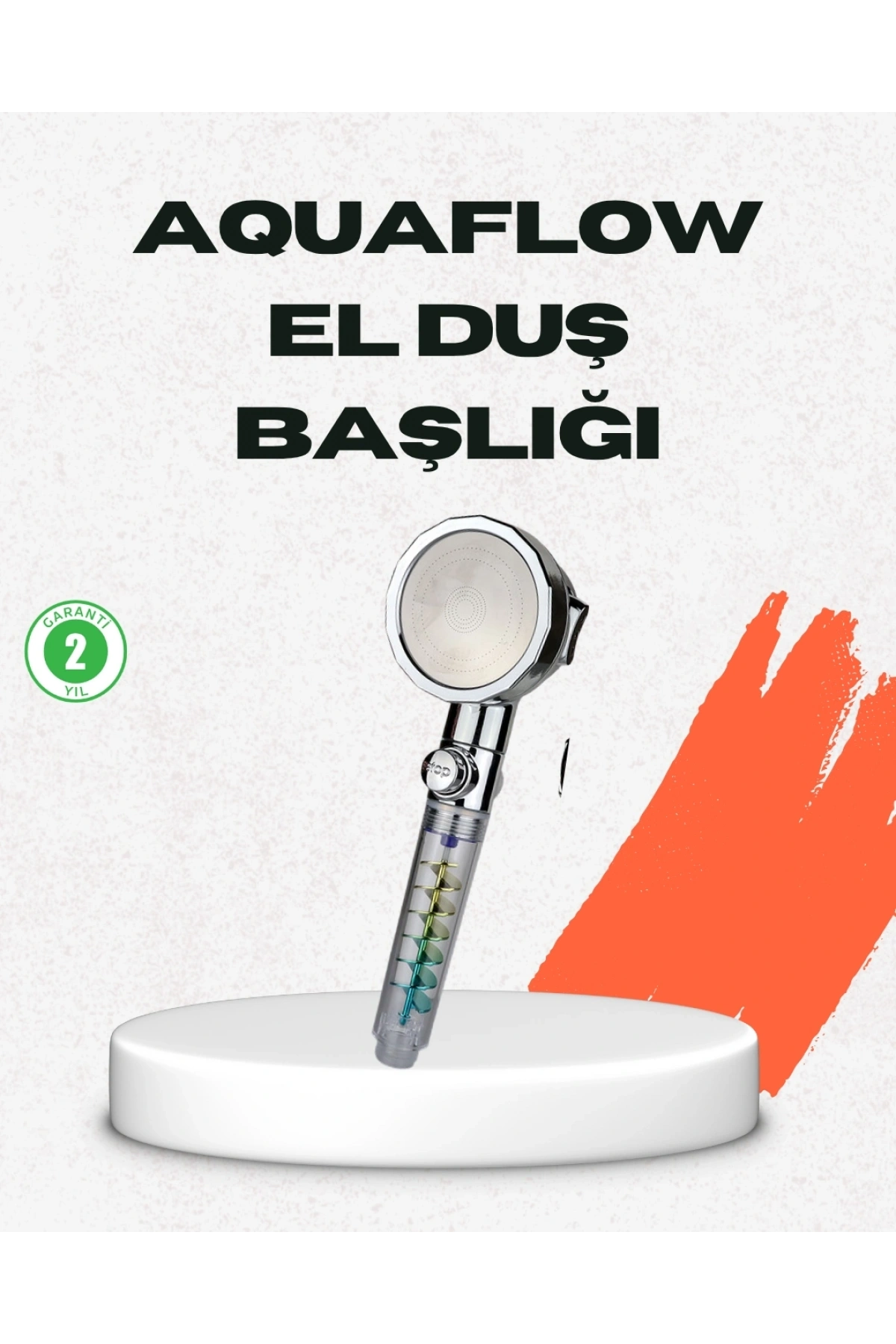 Rahatlatıcı Yağmur Etkili El Duşu – Döner Pervaneli, Dayanıklı ve Şık Tasarım