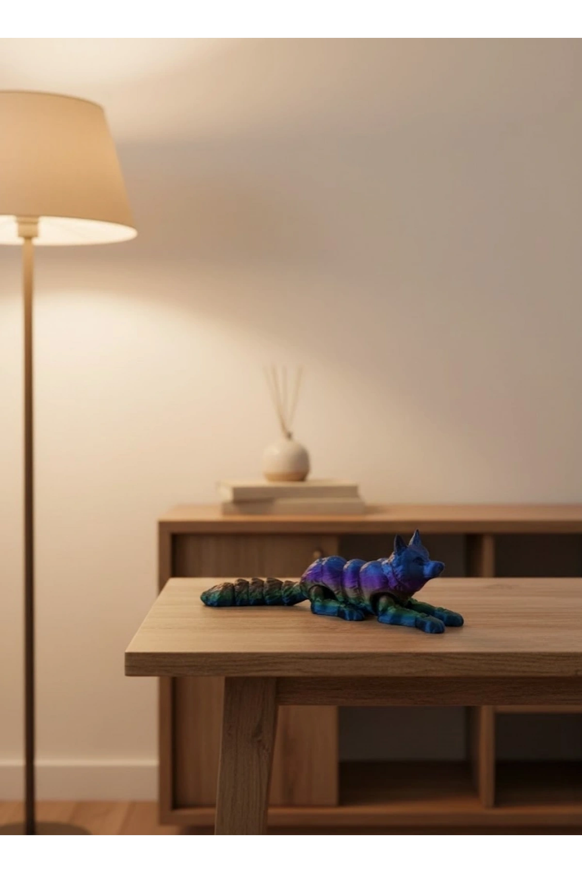 Rainbow hareketli kurt masa dekoru esnek eklem yapılı