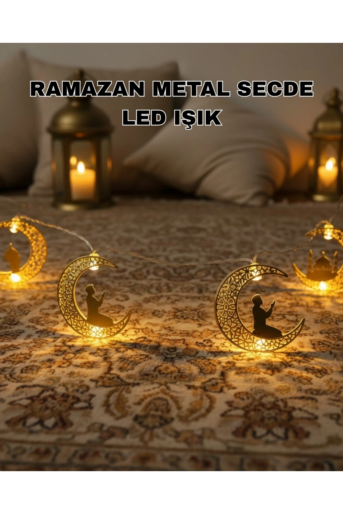 Ramazan Ay Işığı Secde Eden Adam Silüetli LED Peri Işığı