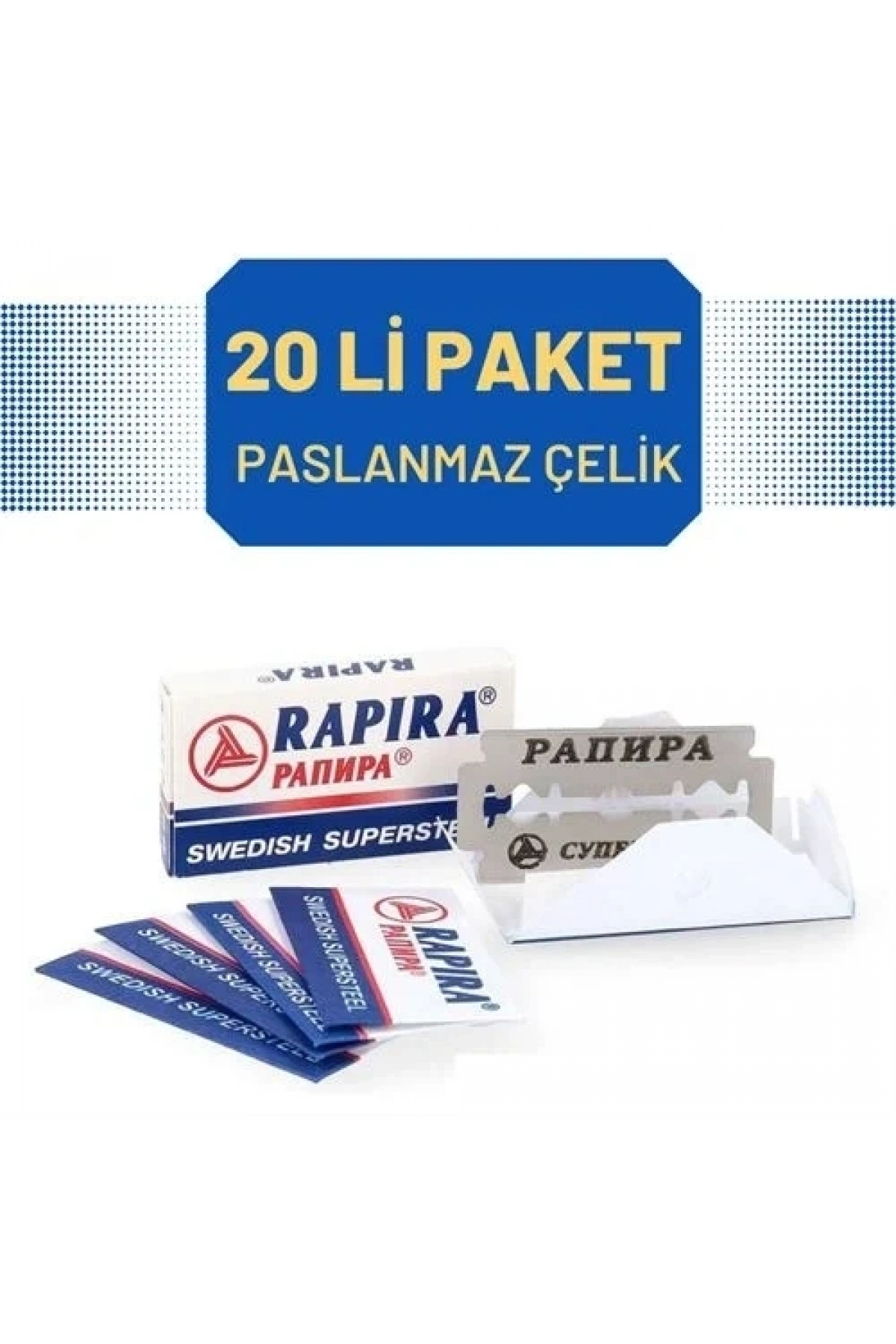 Rapira 20 Adet Çelik Tıraş Jileti