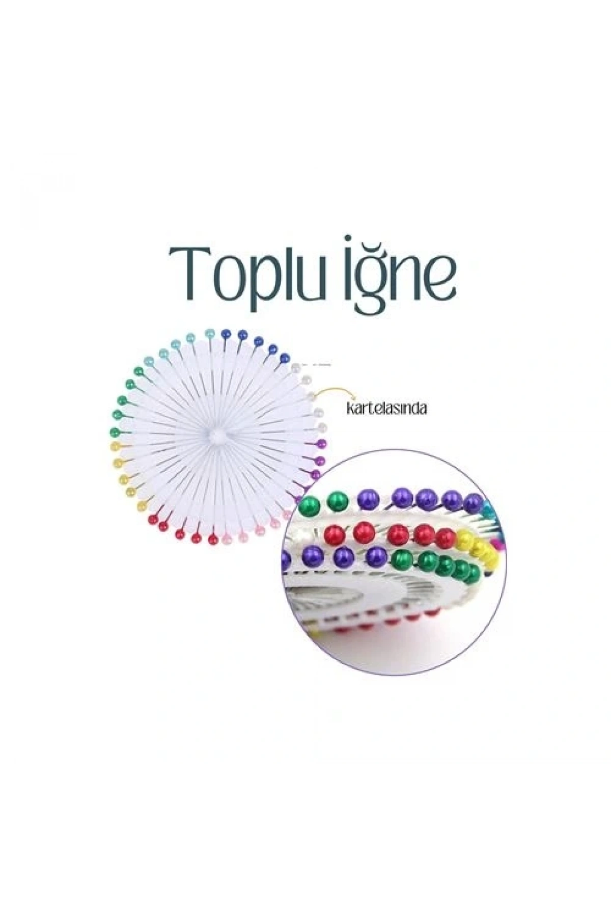 Renkli Başlı Toplu İğne 40 Adet