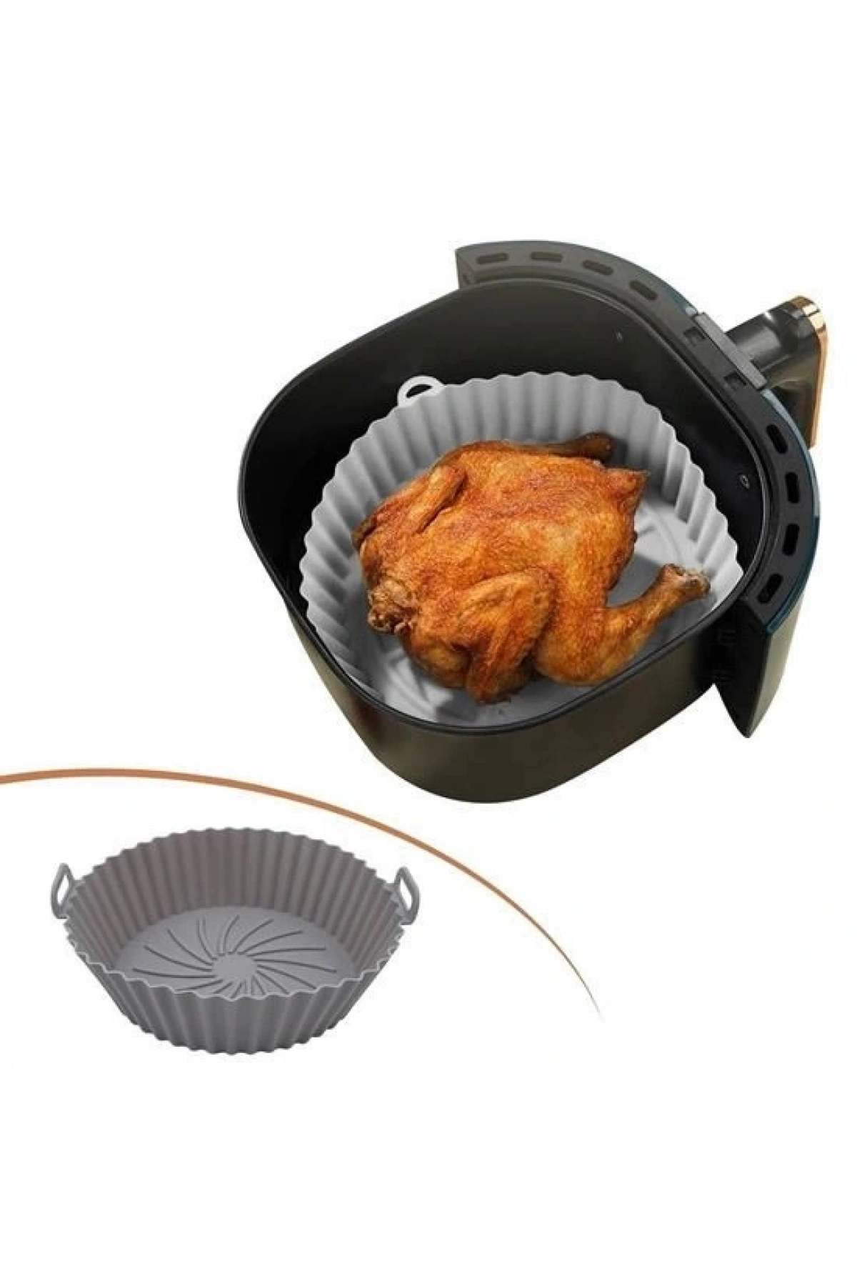 Renkli Isıya Dayanıklı Yıkanılabilir Silikon Fırın Ve Airfryer Yuvarlak Pişirme Matı 20 Cm (5047)