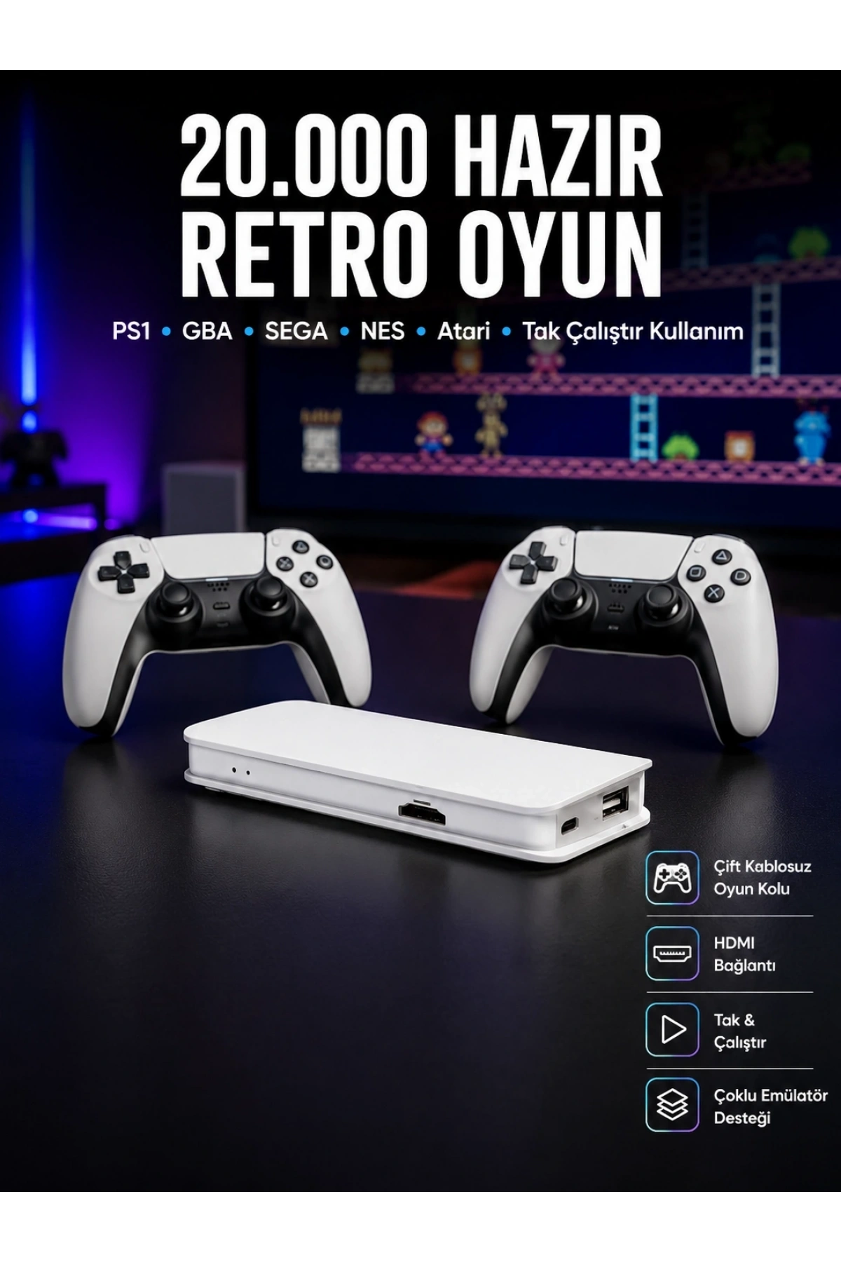 Retro Oyun Konsolu – 20.000 Yüklü Oyun