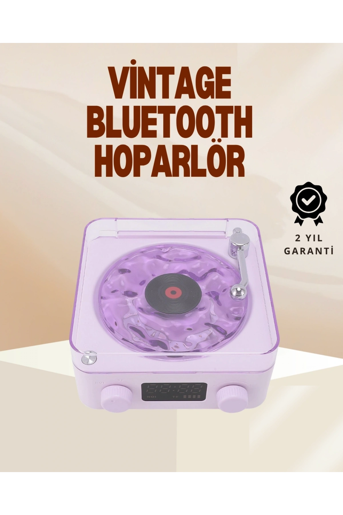 Retro Pikap Hoparlör – Şarjlı Kablosuz Projektör ve Gece Lambası