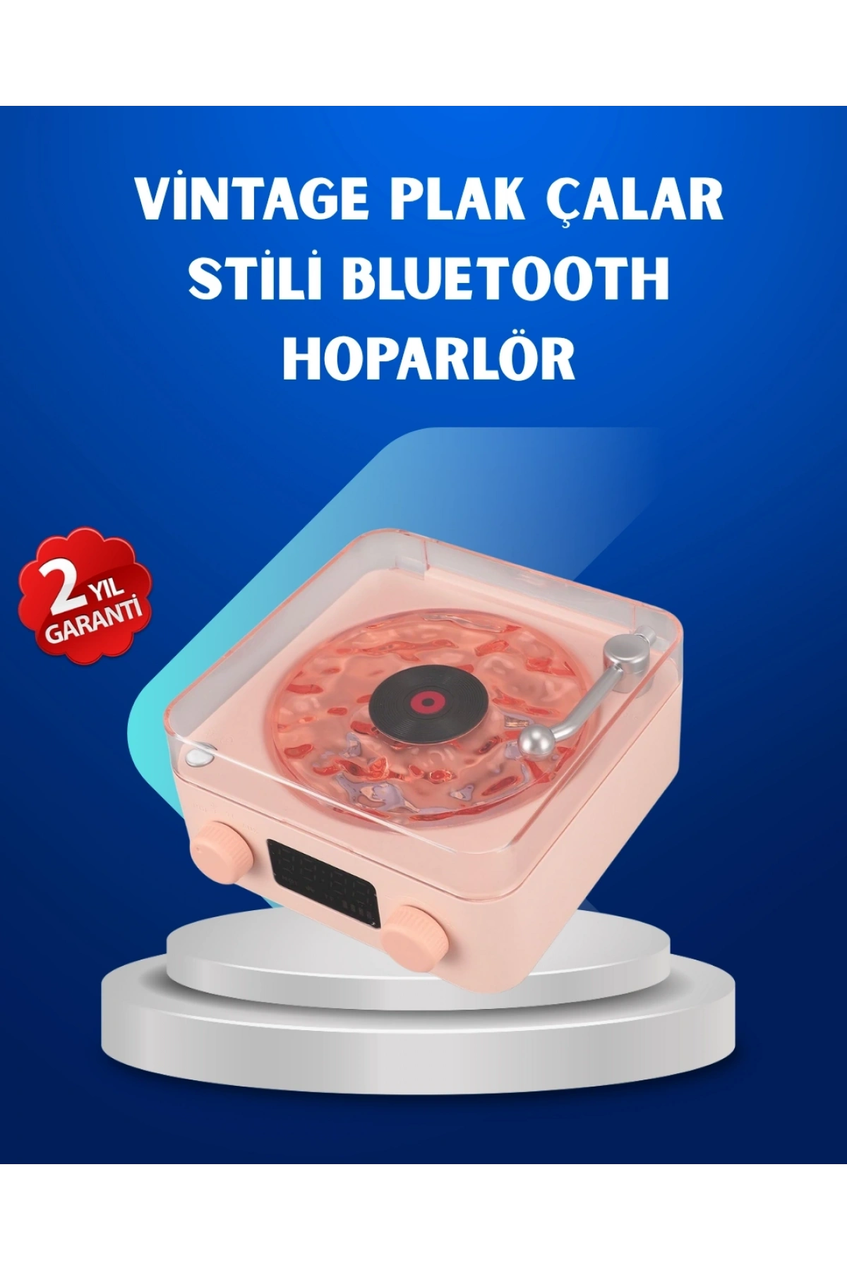 Retro Saatli Bluetooth Hoparlör – Gece Lambalı Kristal Ses Kalitesi