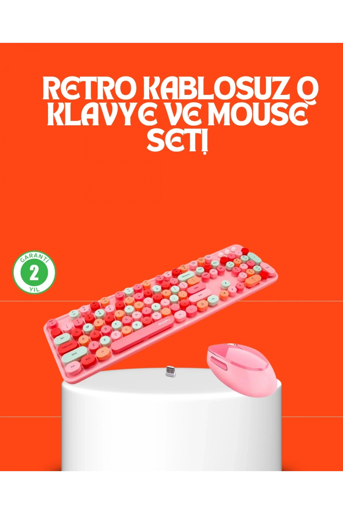 Retro Tarz Bluetooth 5.1 Klavye – Win/OSX/Android/iOS Uyumlu